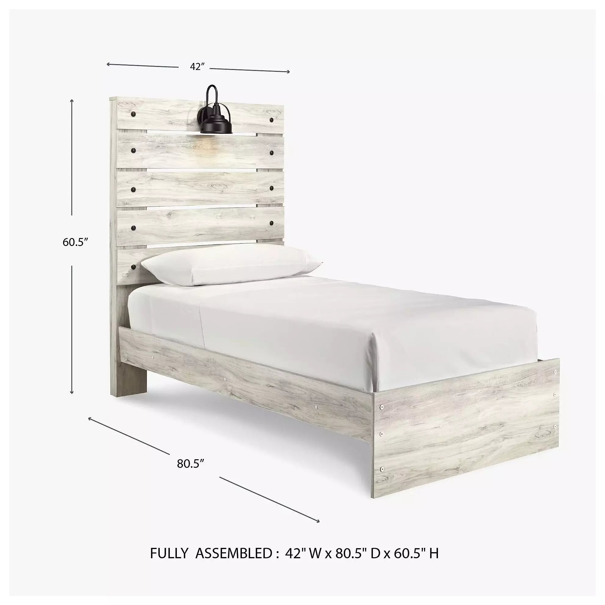 Cambeck Whitewash Twin Panel Bed