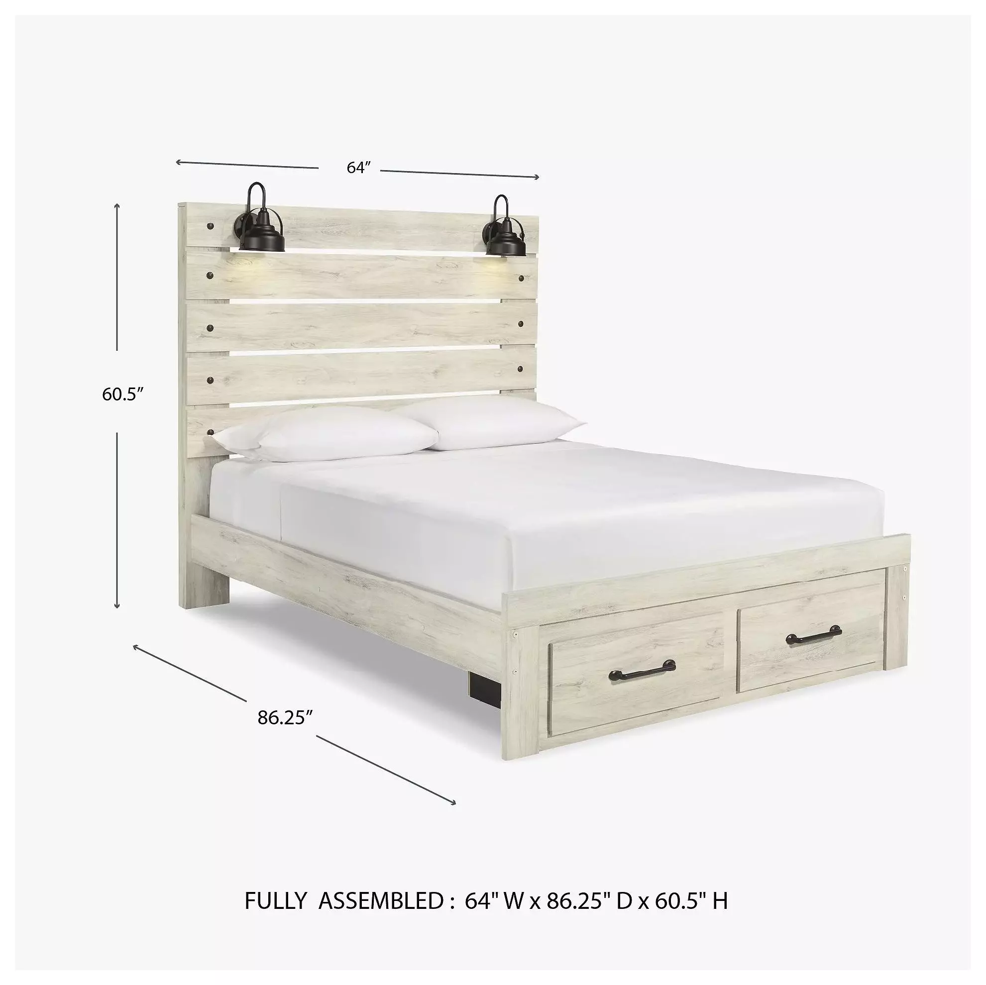 Cambeck Whitewash Queen Panel Storage Bed