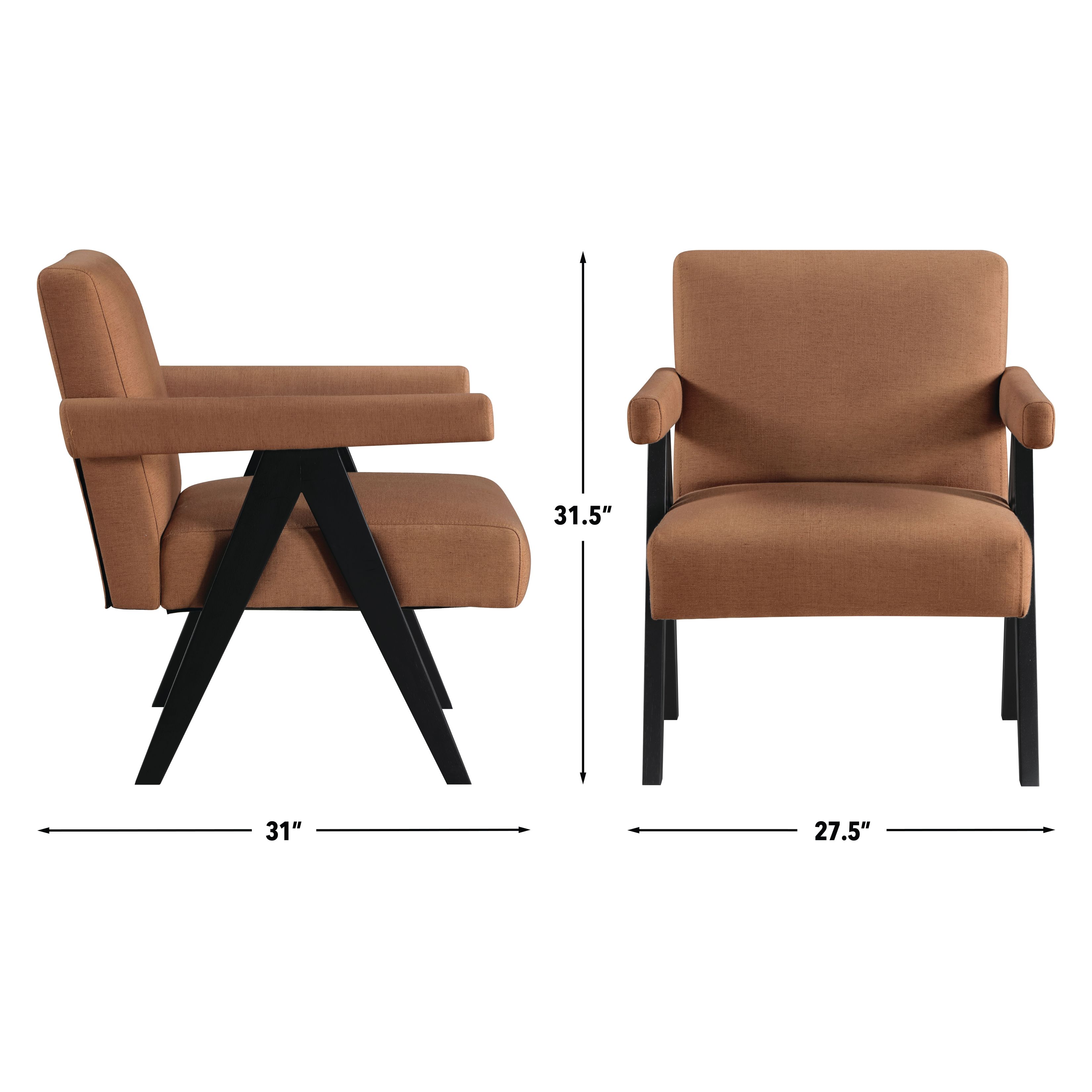 Helen Rust and Black Accent Chair