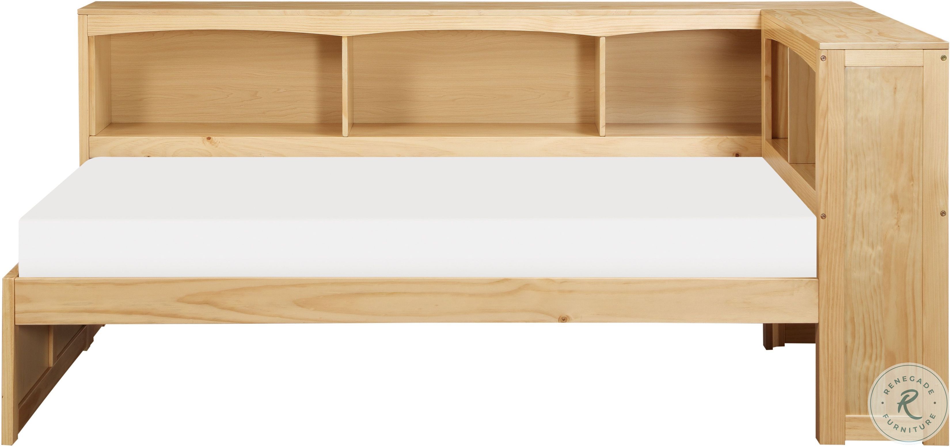Bartly Natural Pine Twin Bookcase Corner Bed From Homelegance Coleman