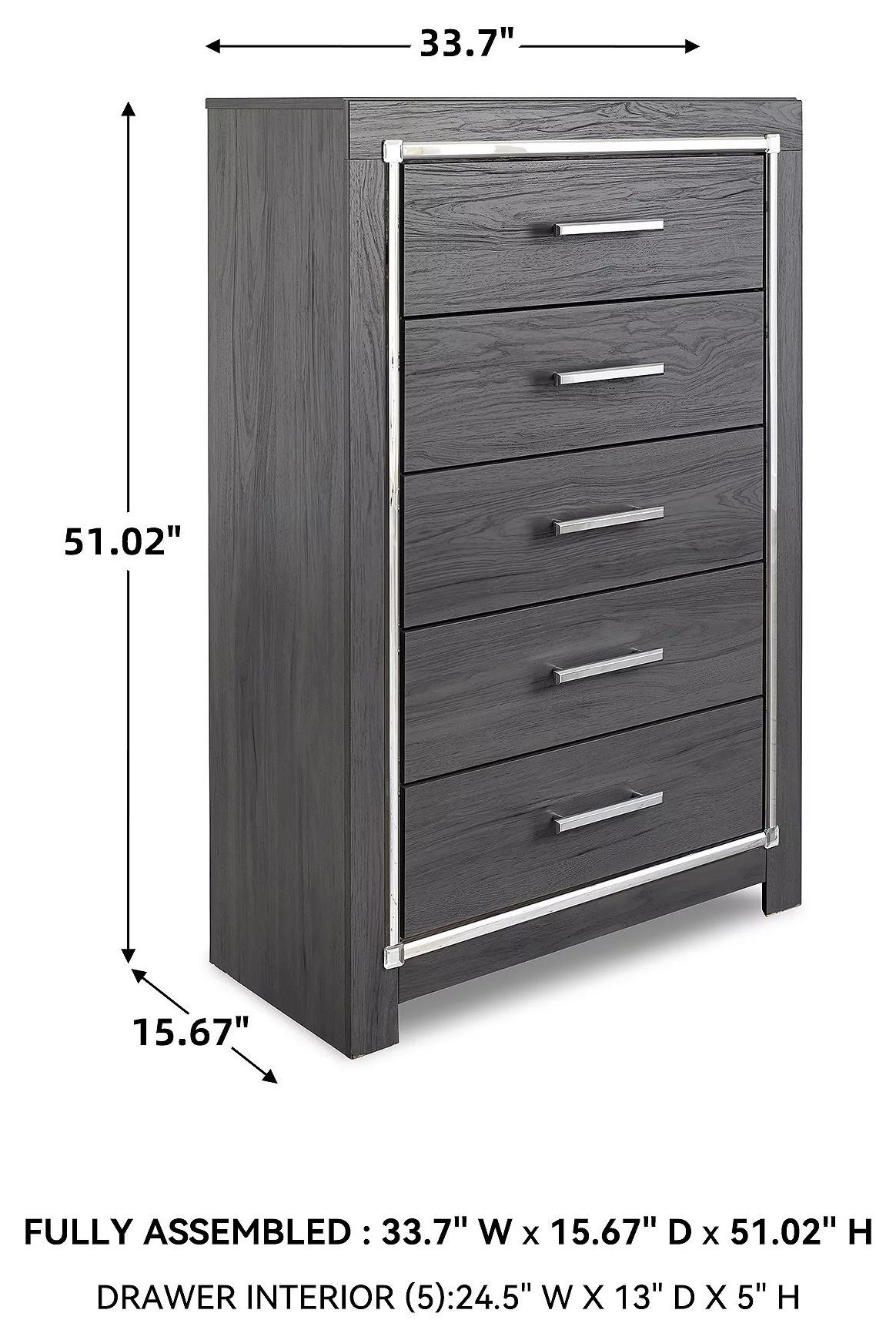 Lodanna Gray 5 Drawer Chest