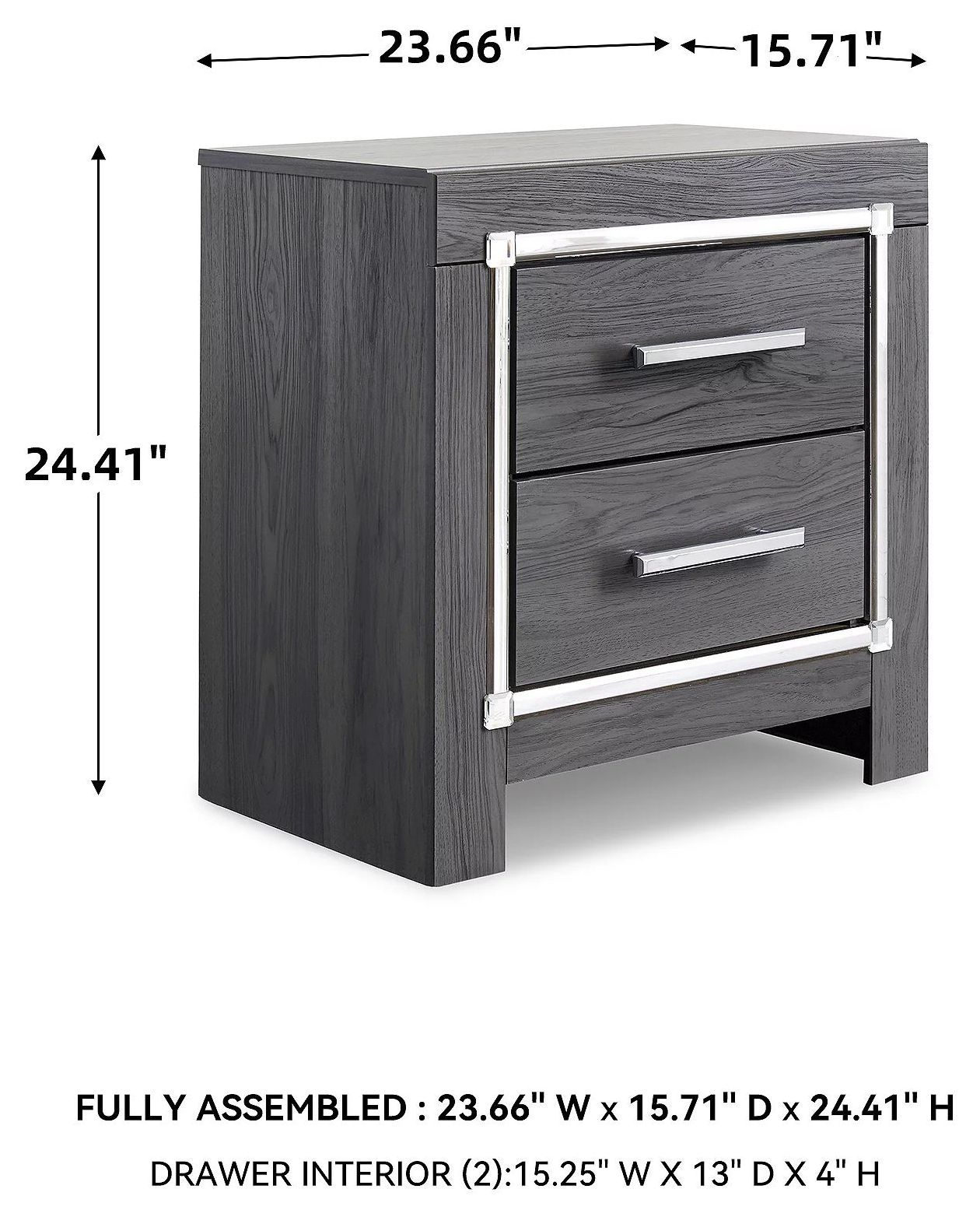 Lodanna Gray Two Drawer Nightstand