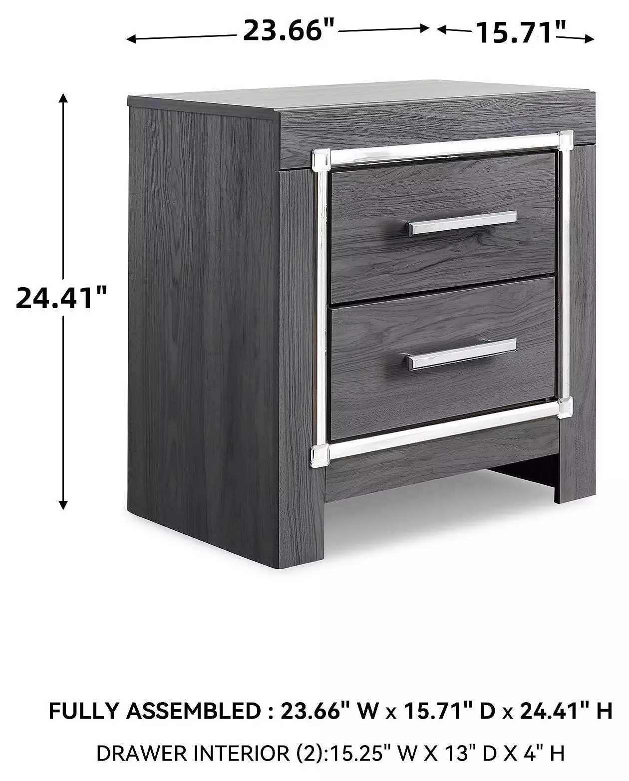 Lodanna Gray Two Drawer Nightstand