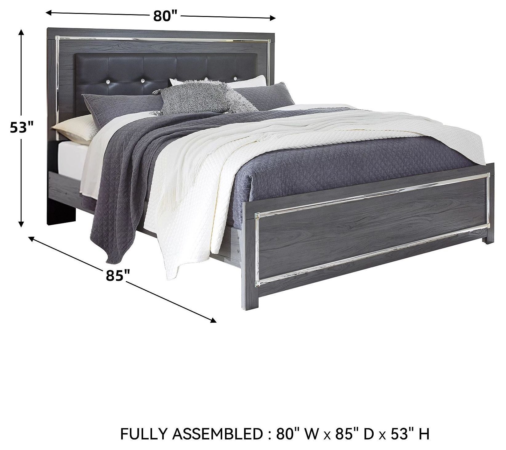 Lodanna Gray King Upholstered Panel Bed