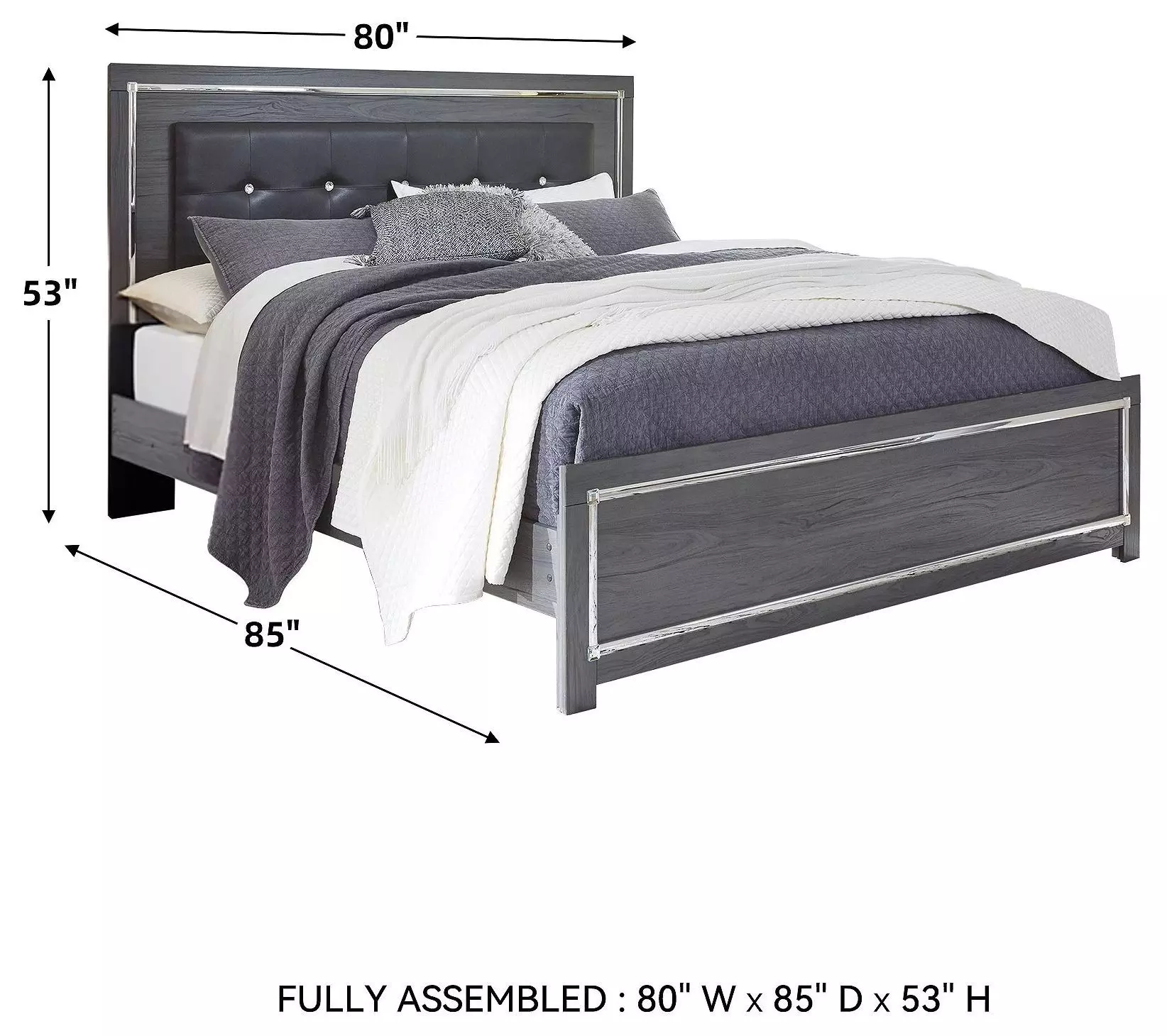 Lodanna Gray King Upholstered Panel Bed