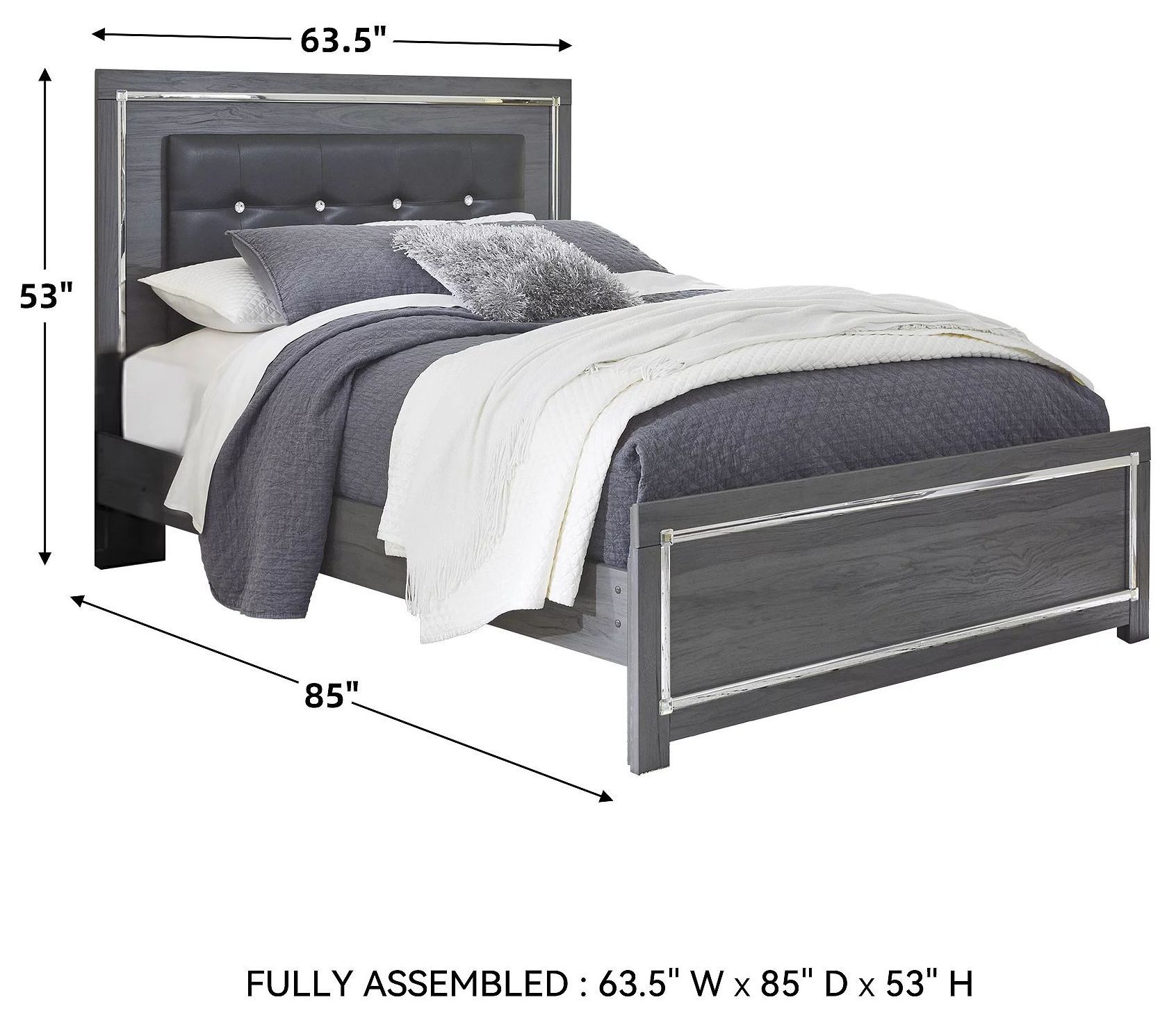 Lodanna Gray Queen Upholstered Panel Bed