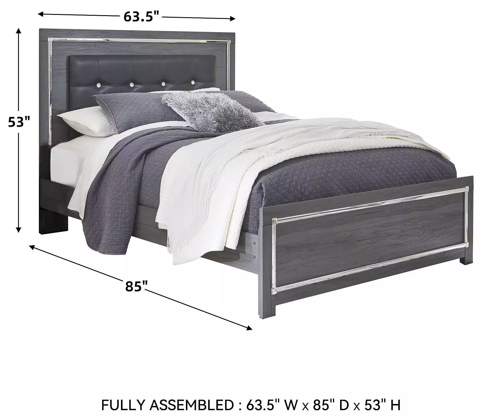 Lodanna Gray Queen Upholstered Panel Bed