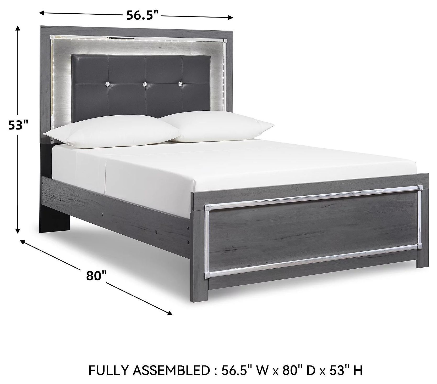 Lodanna Gray Full Upholstered Panel Bed