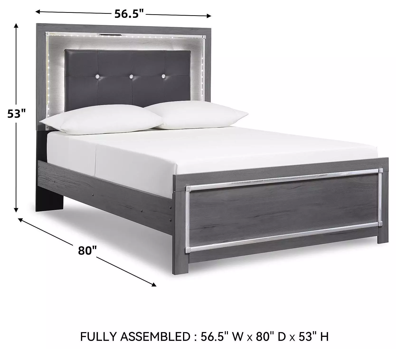 Lodanna Gray Full Upholstered Panel Bed
