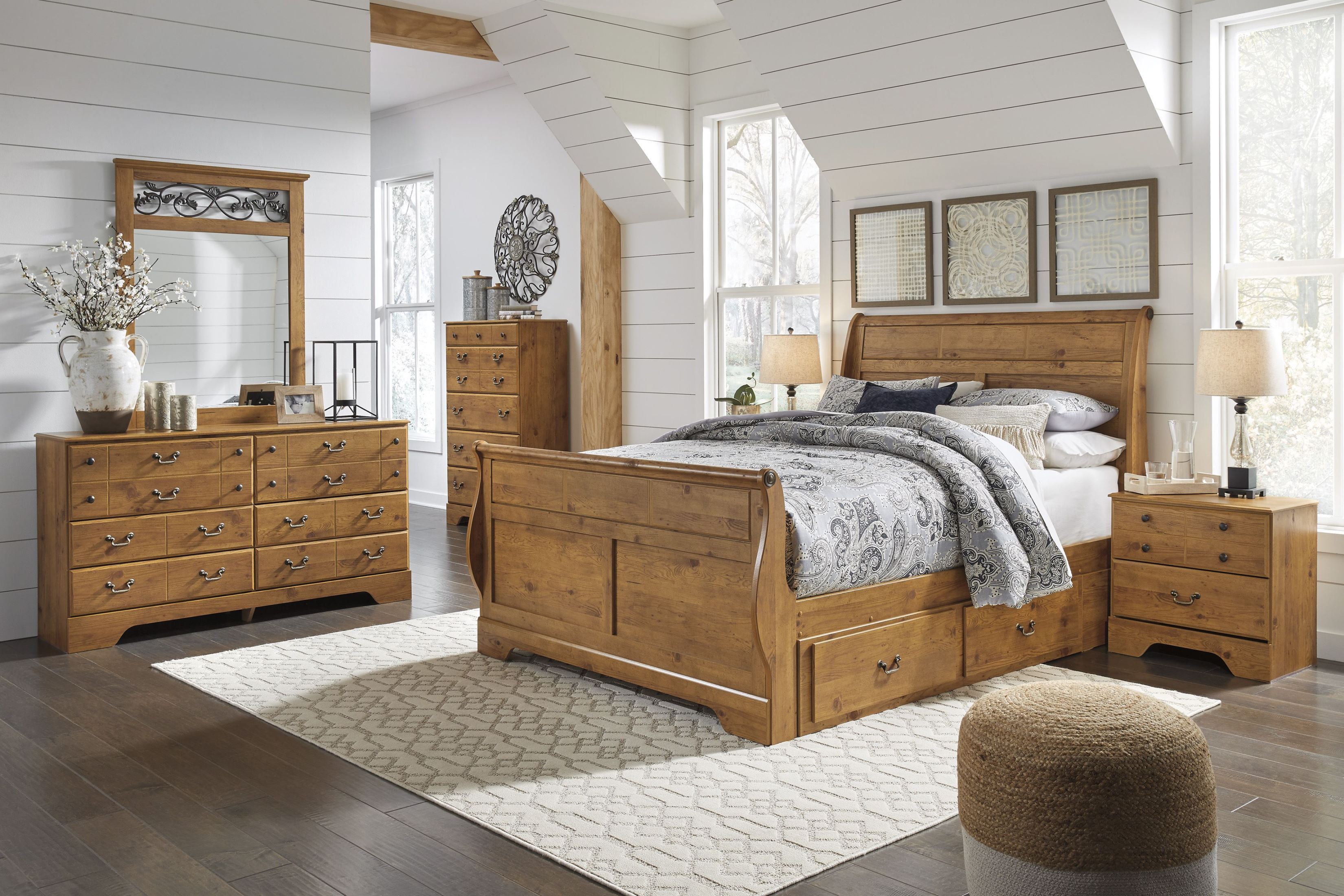 Bittersweet Light Brown Queen Sleigh Single Underbed Storage Bed