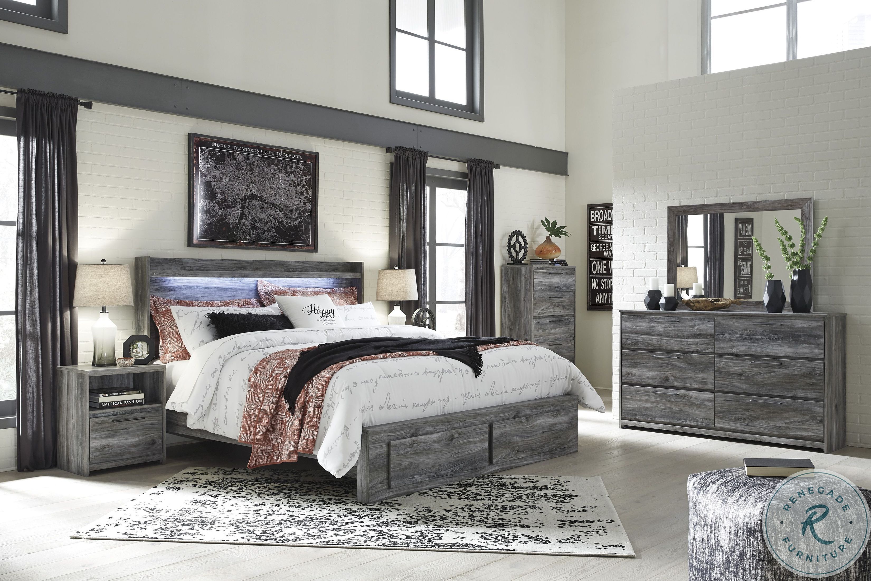 Baystorm Gray King Platform Storage Bed from Ashley Coleman Furniture