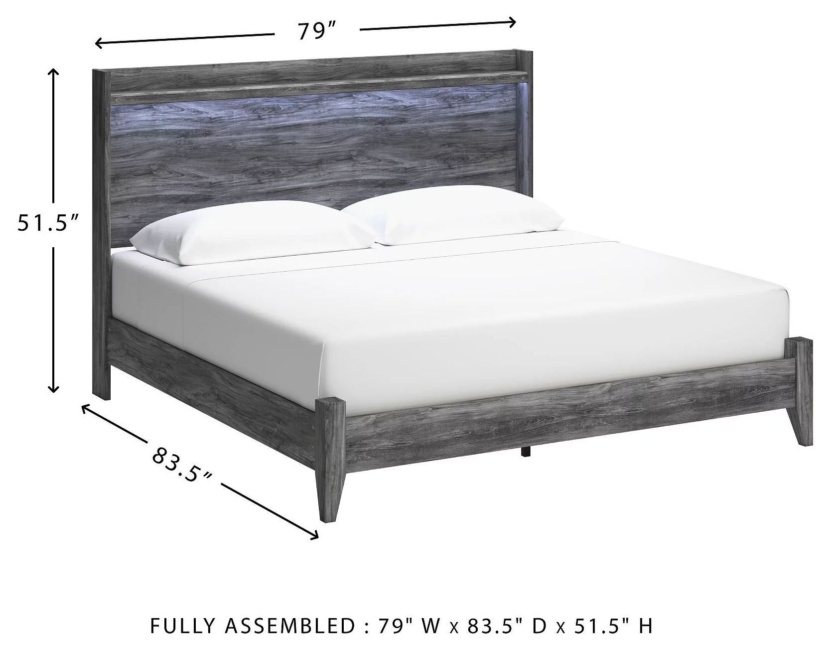Baystorm Gray King Panel Bed