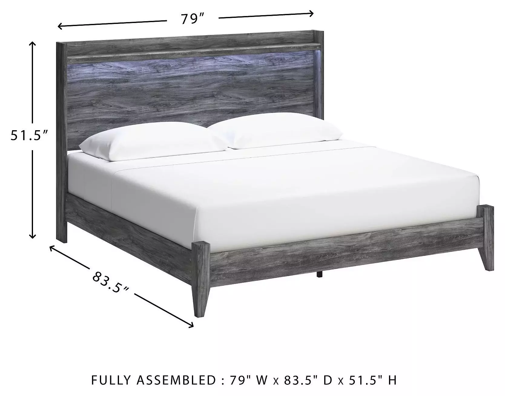 Baystorm Gray King Panel Bed