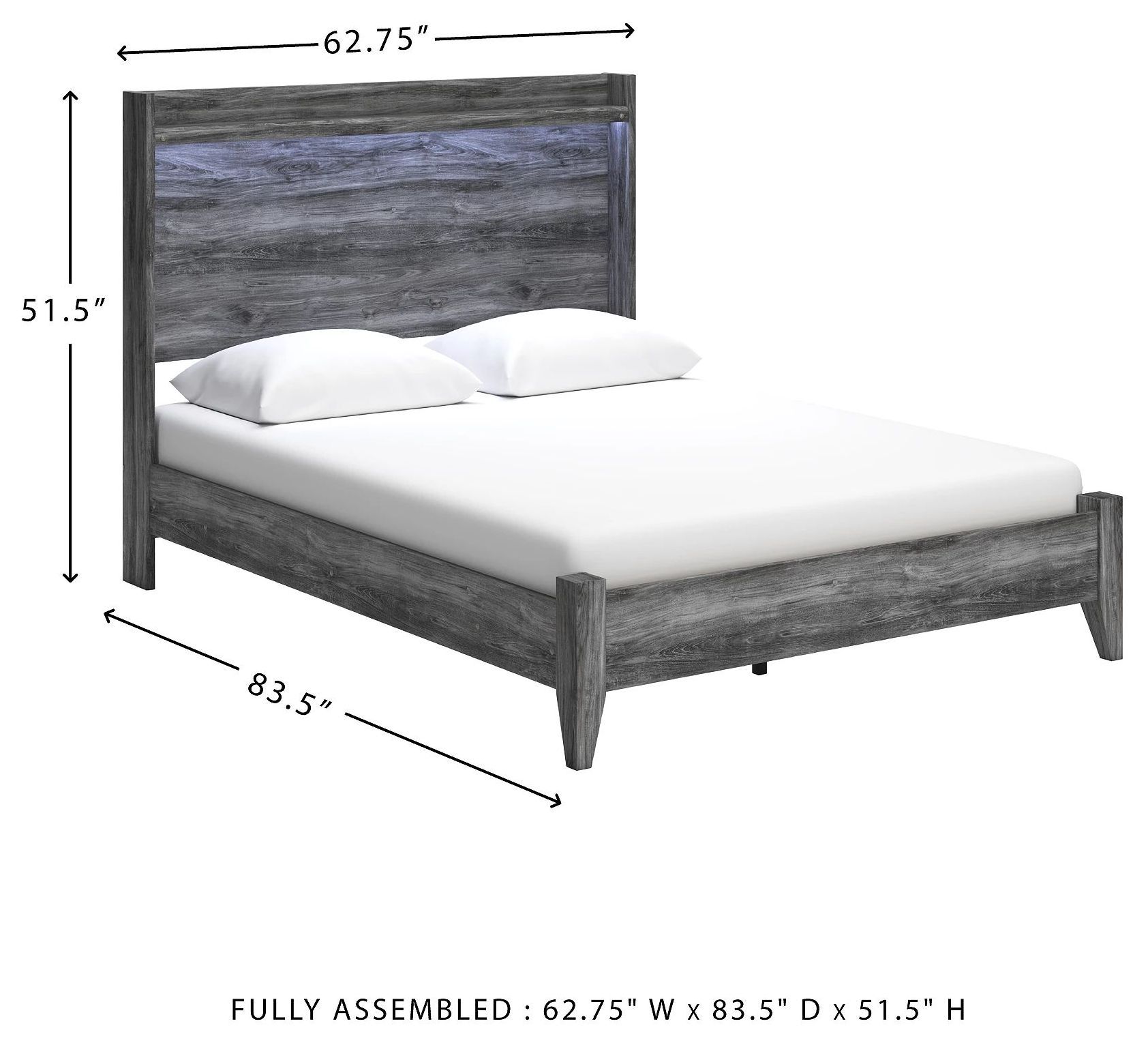 Baystorm Gray Queen Panel Bed
