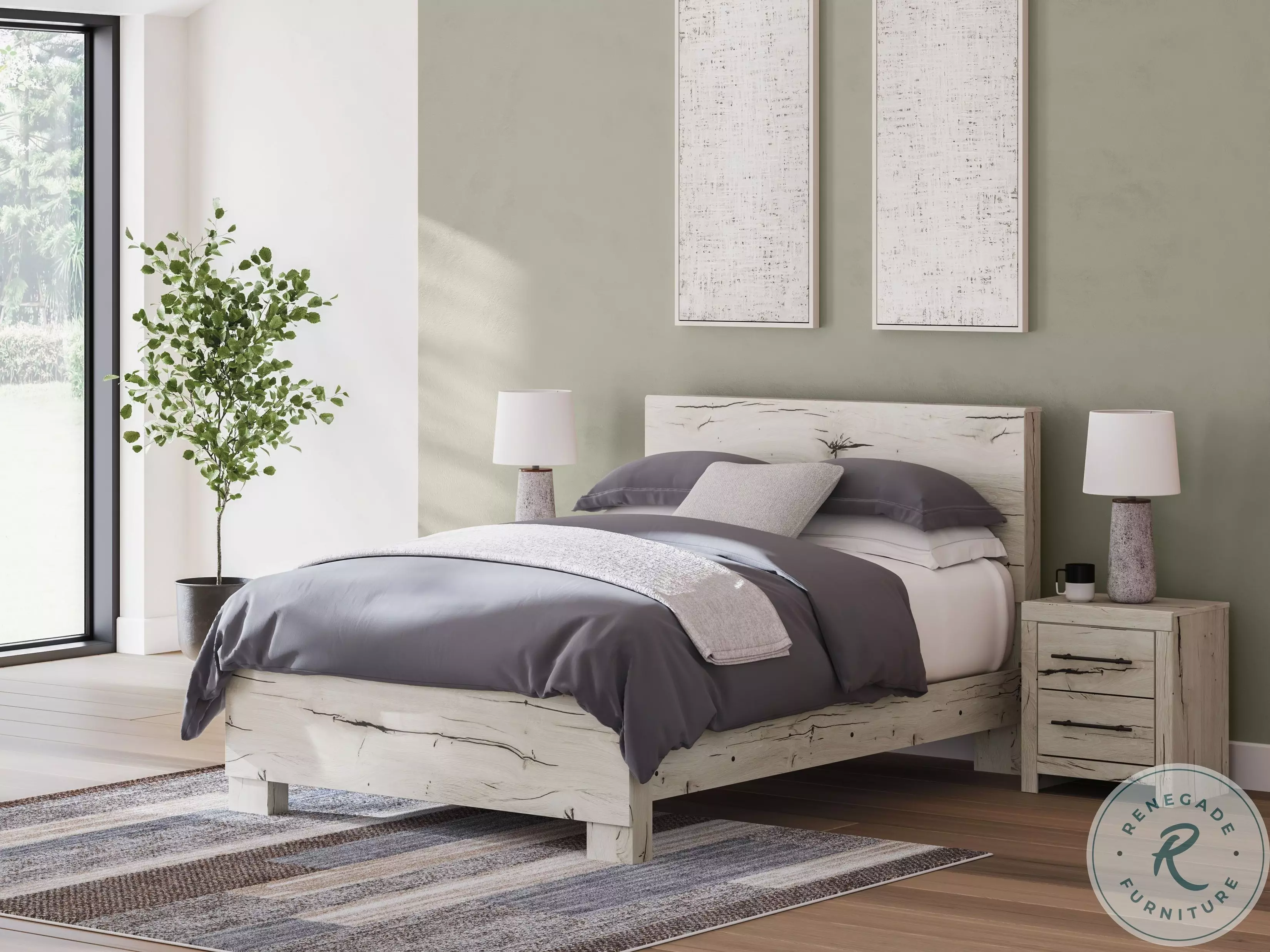 Lawroy Light Natural Queen Panel Bedroom Set from Ashley Furniture