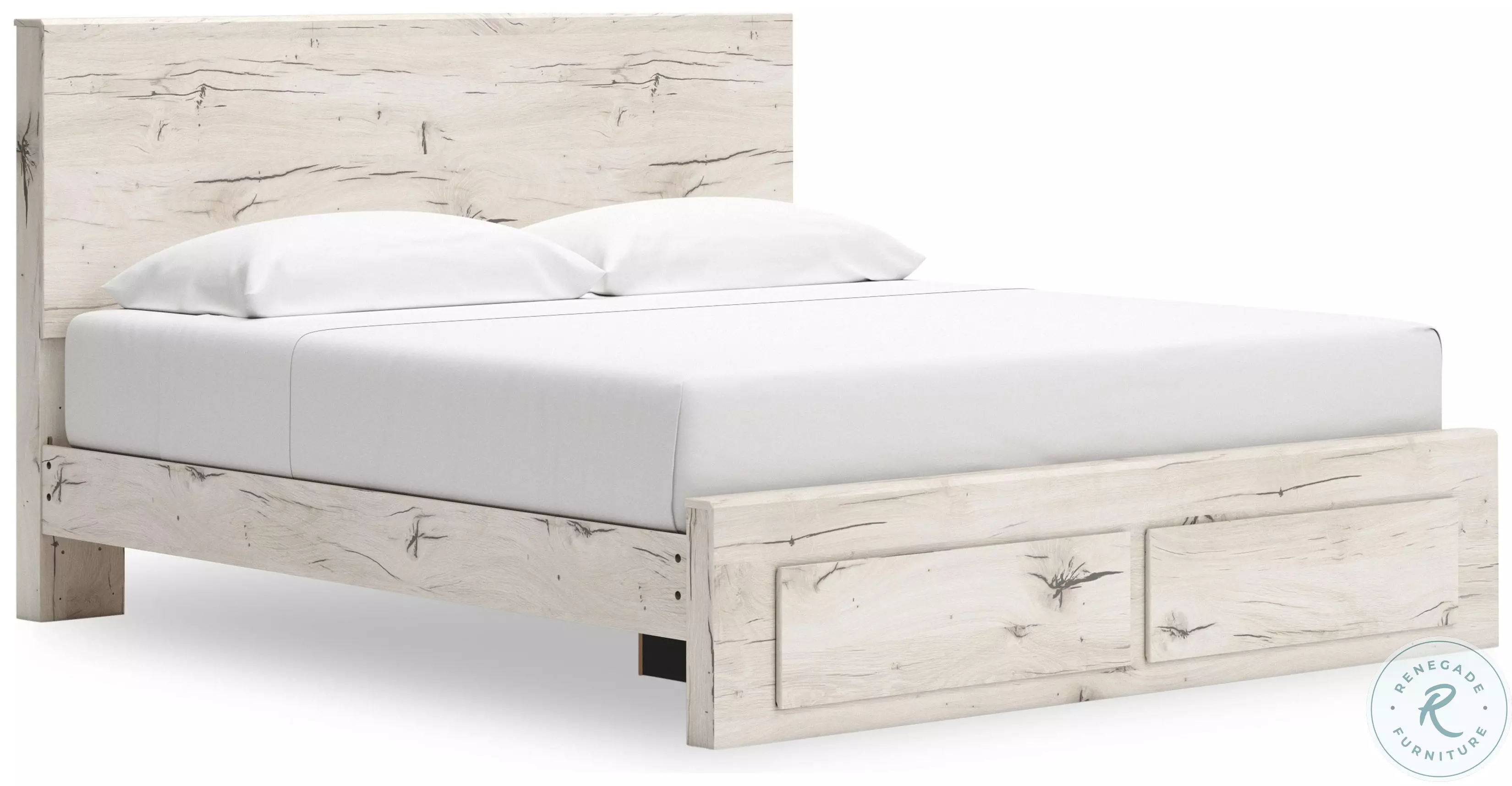 Lawroy Light Natural King Panel Storage Bed From Ashley Furniture