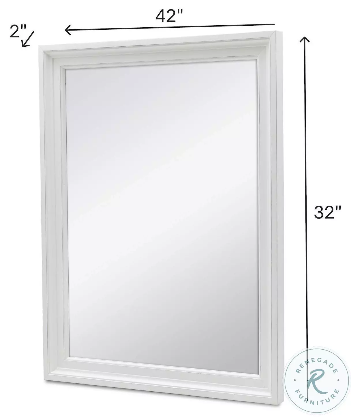 Island Haven White Rectangular Dresser Mirror