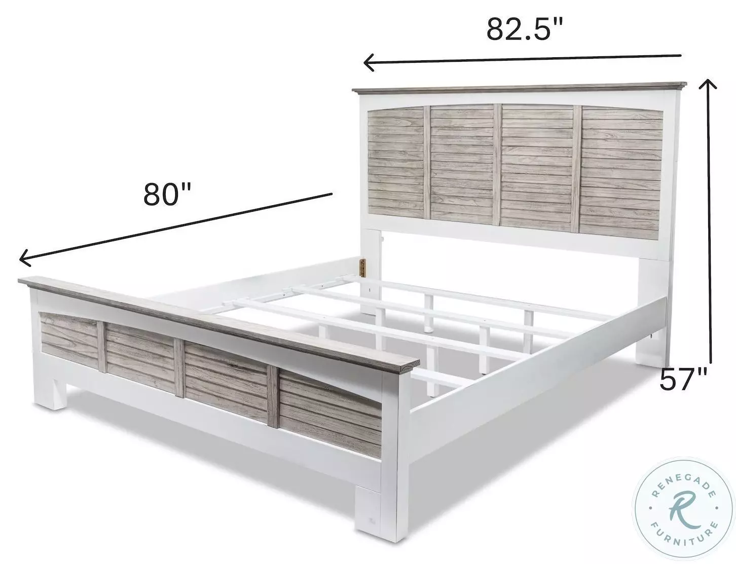 Island Haven Dapple Grey and Blanc King Panel Bed