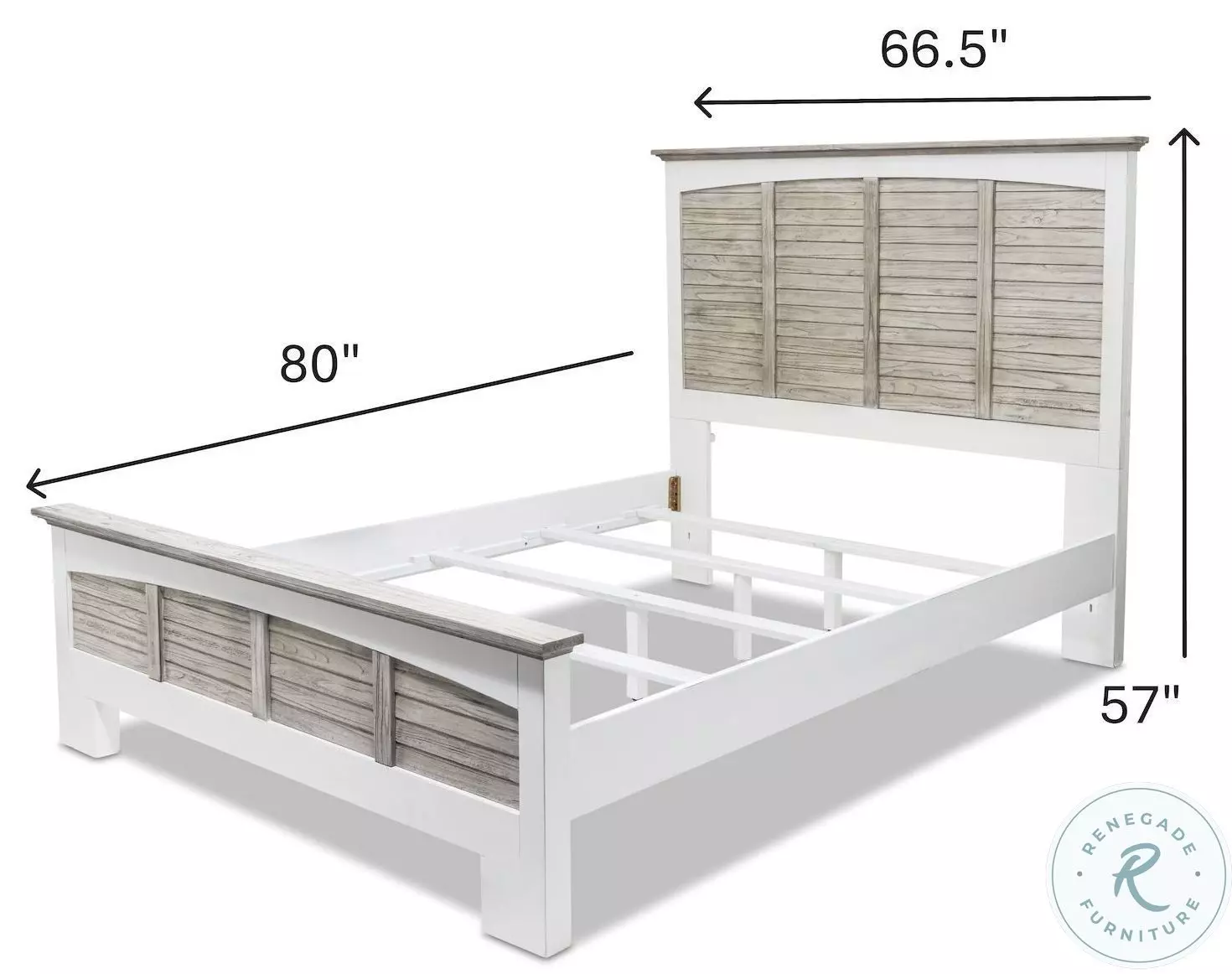 Island Haven Dapple Grey and Blanc Queen Panel Bed