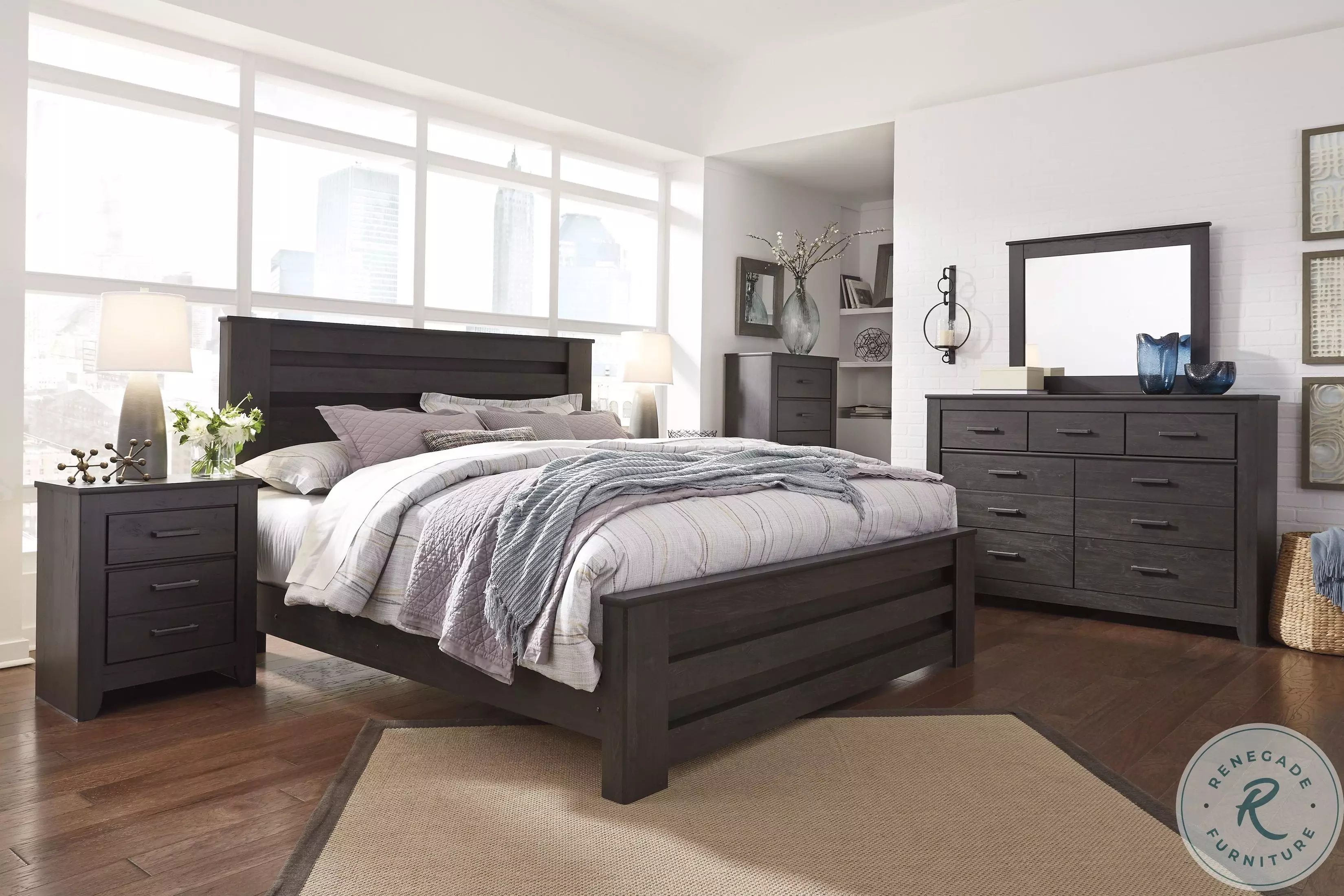 Brinxton Charcoal Gray 2 Drawer Nightstand from Ashley