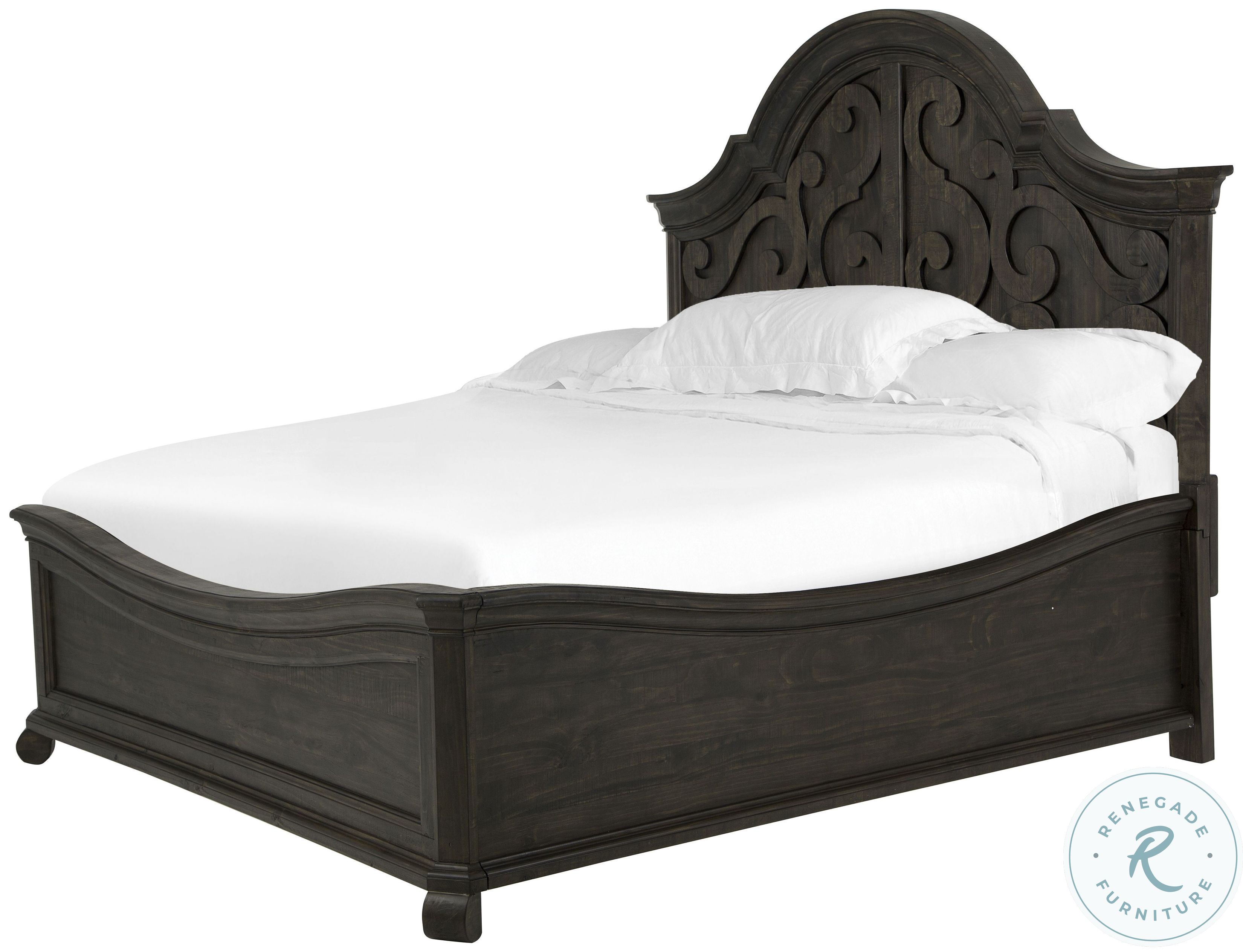 Bellamy Peppercorn Queen Shaped Panel Bed from Magnussen Home Coleman Furniture