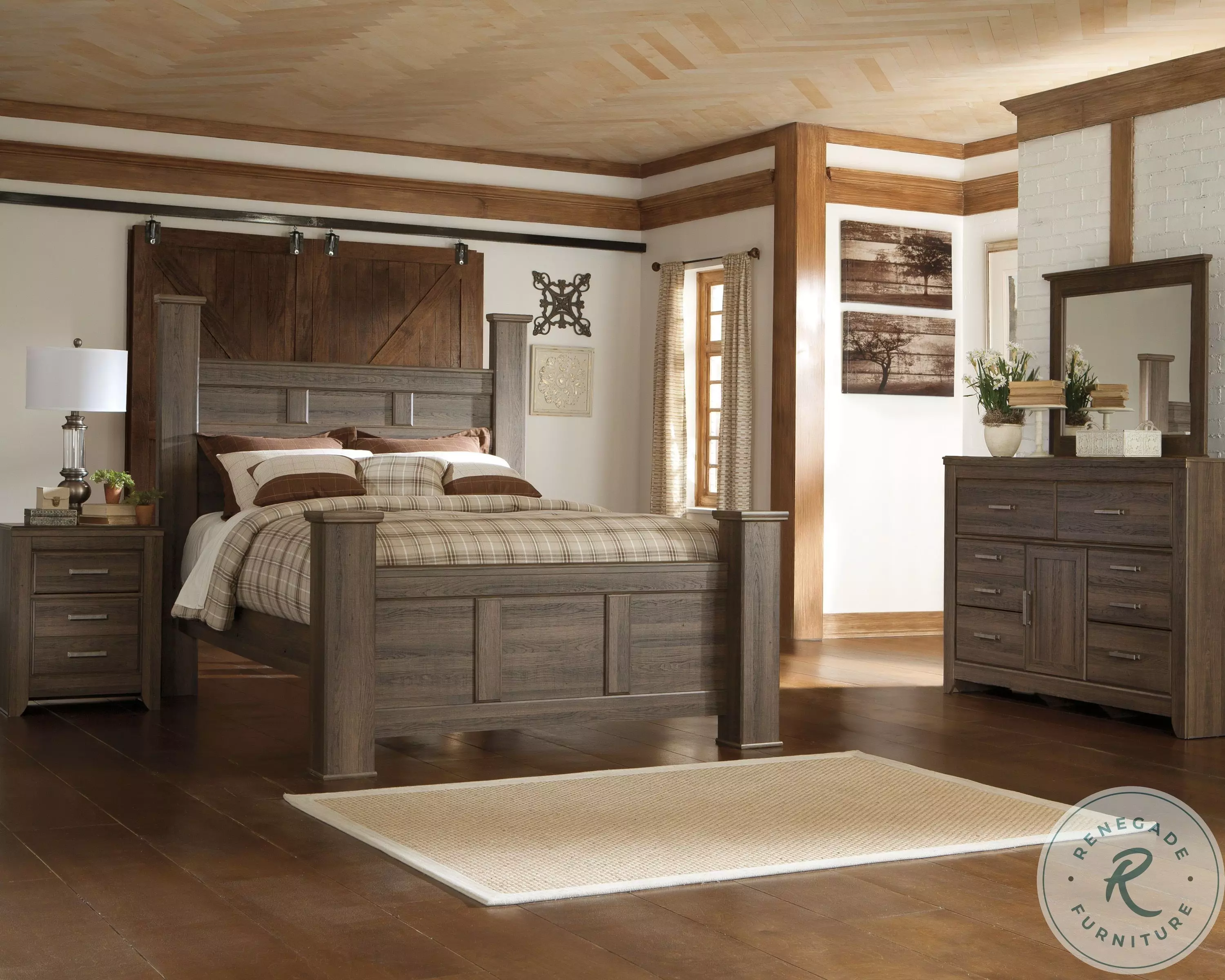 Juararo Dark Brown Poster Bedroom Set from Ashley (B251-67