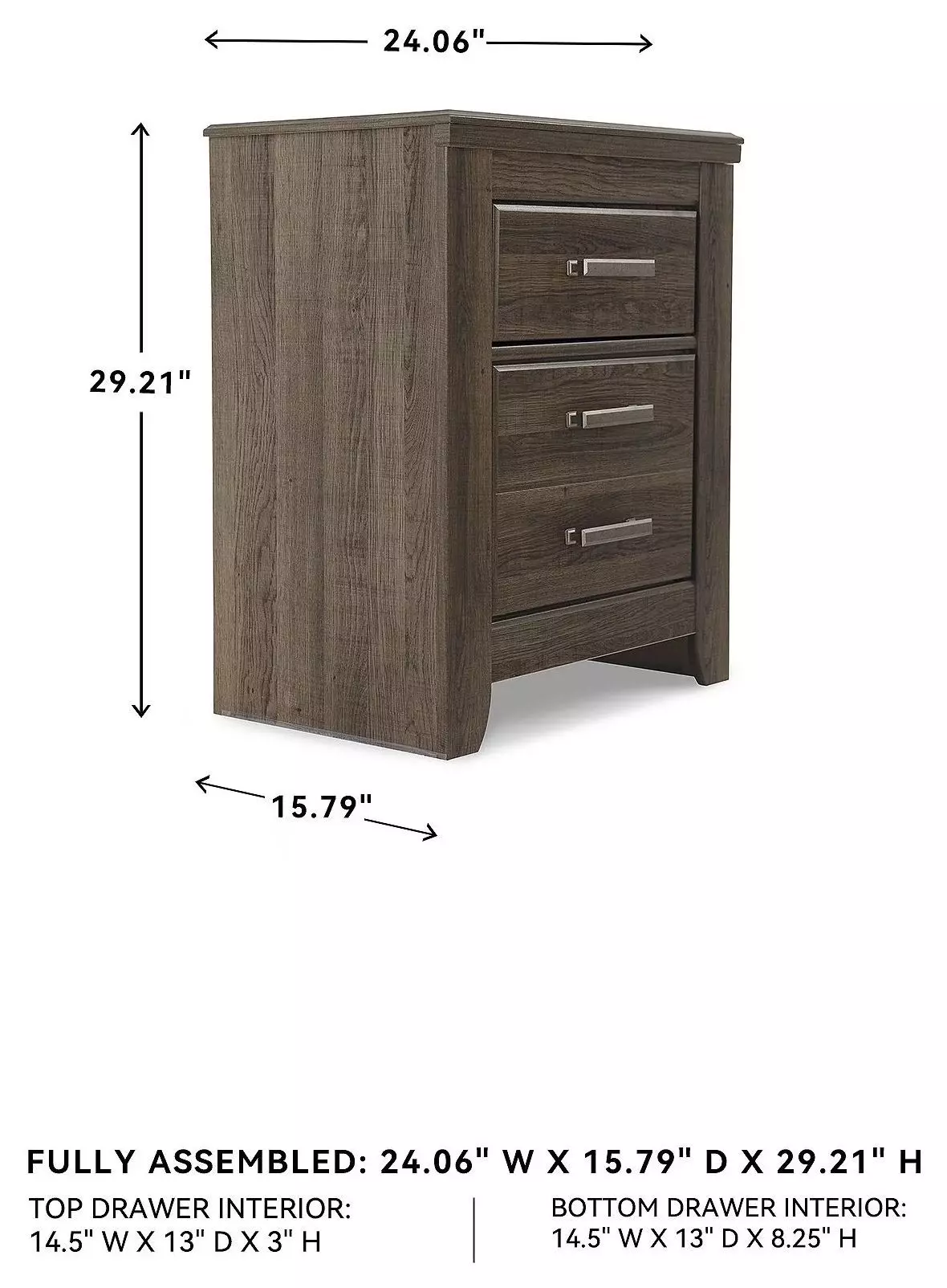 Juararo Dark Brown Nightstand