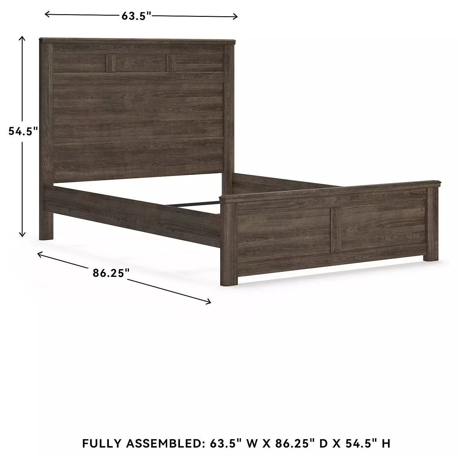 Juararo Dark Brown Queen Panel Bed