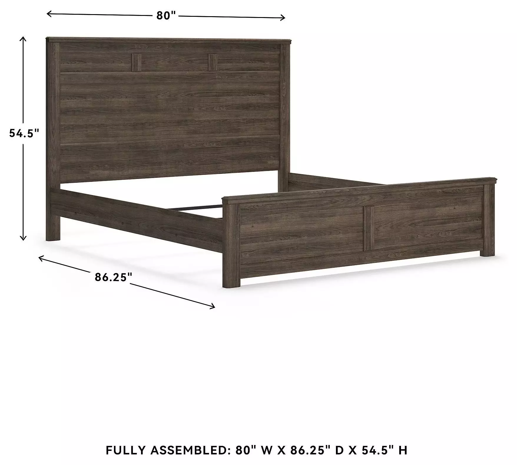 Juararo Dark Brown King Panel Bed
