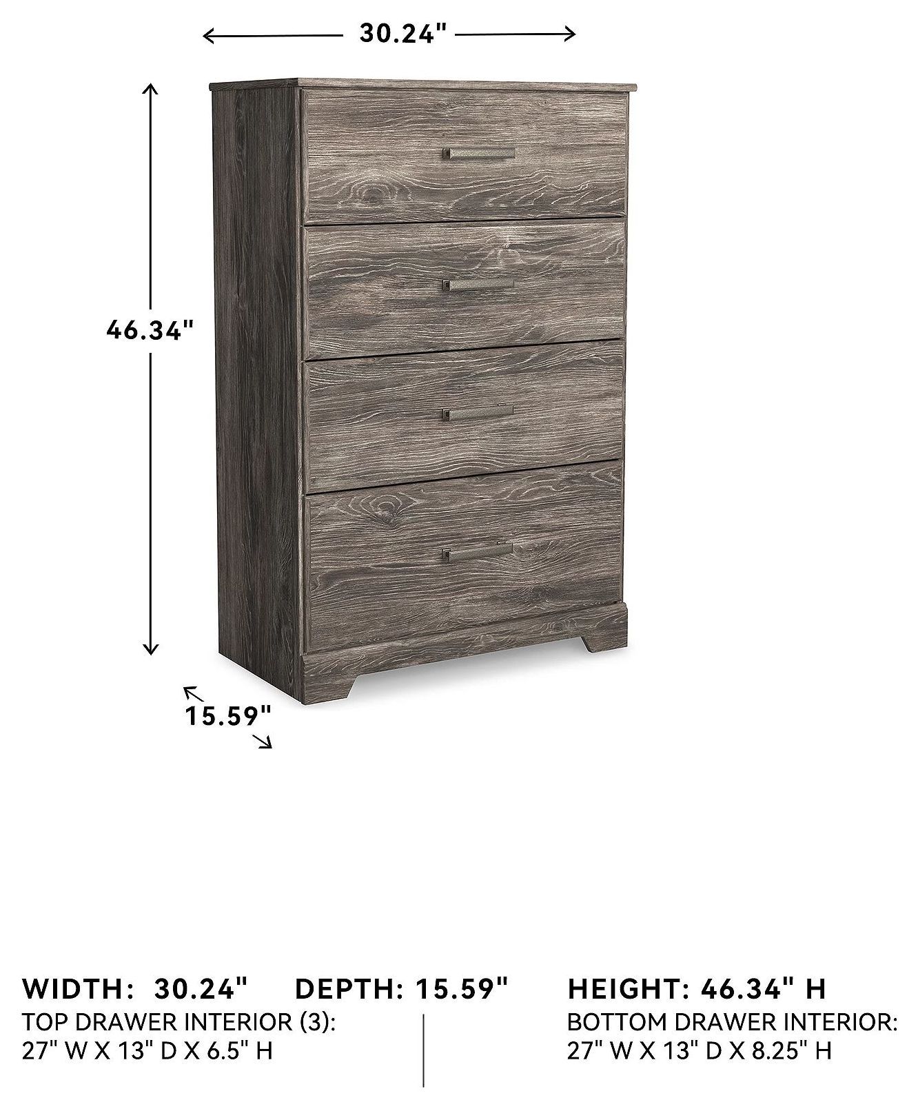 Ralinksi Gray 4 Drawer Chest from Ashley | Coleman Furniture