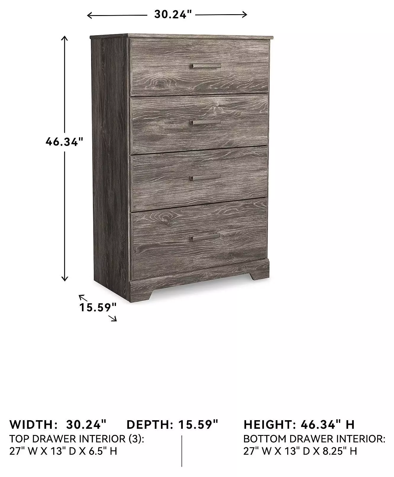 Ralinksi Gray 4 Drawer Chest