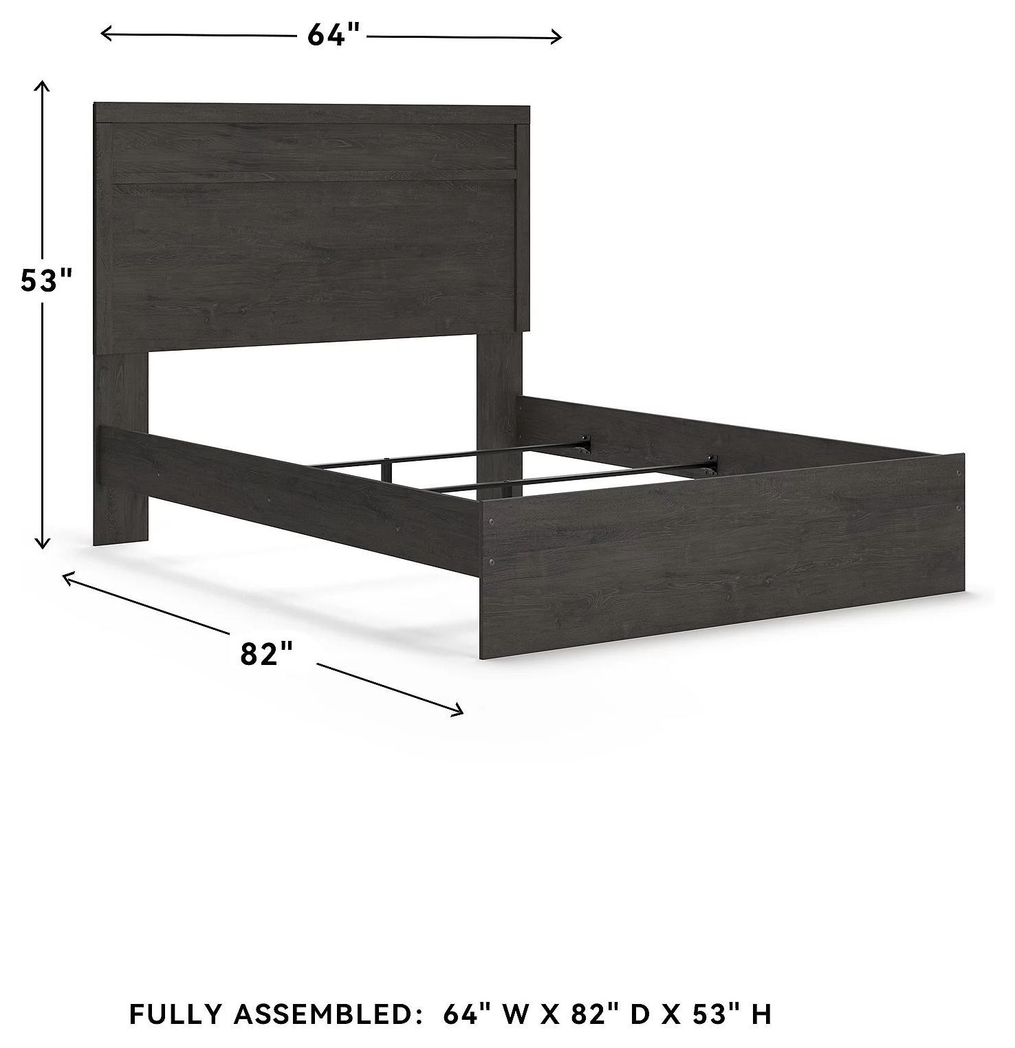 Belachime Black Queen Panel Bed