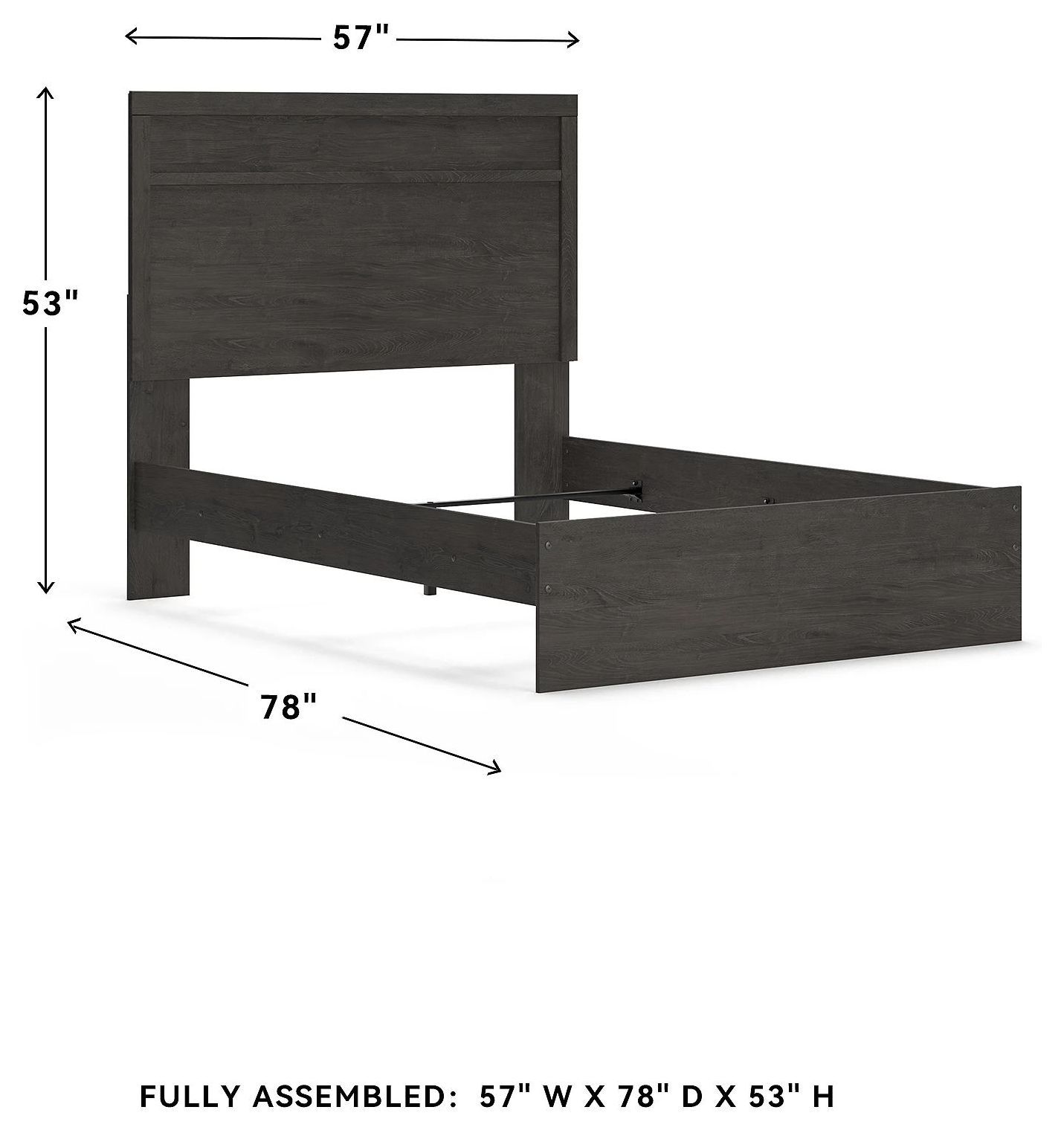 Belachime Black Full Panel Bed