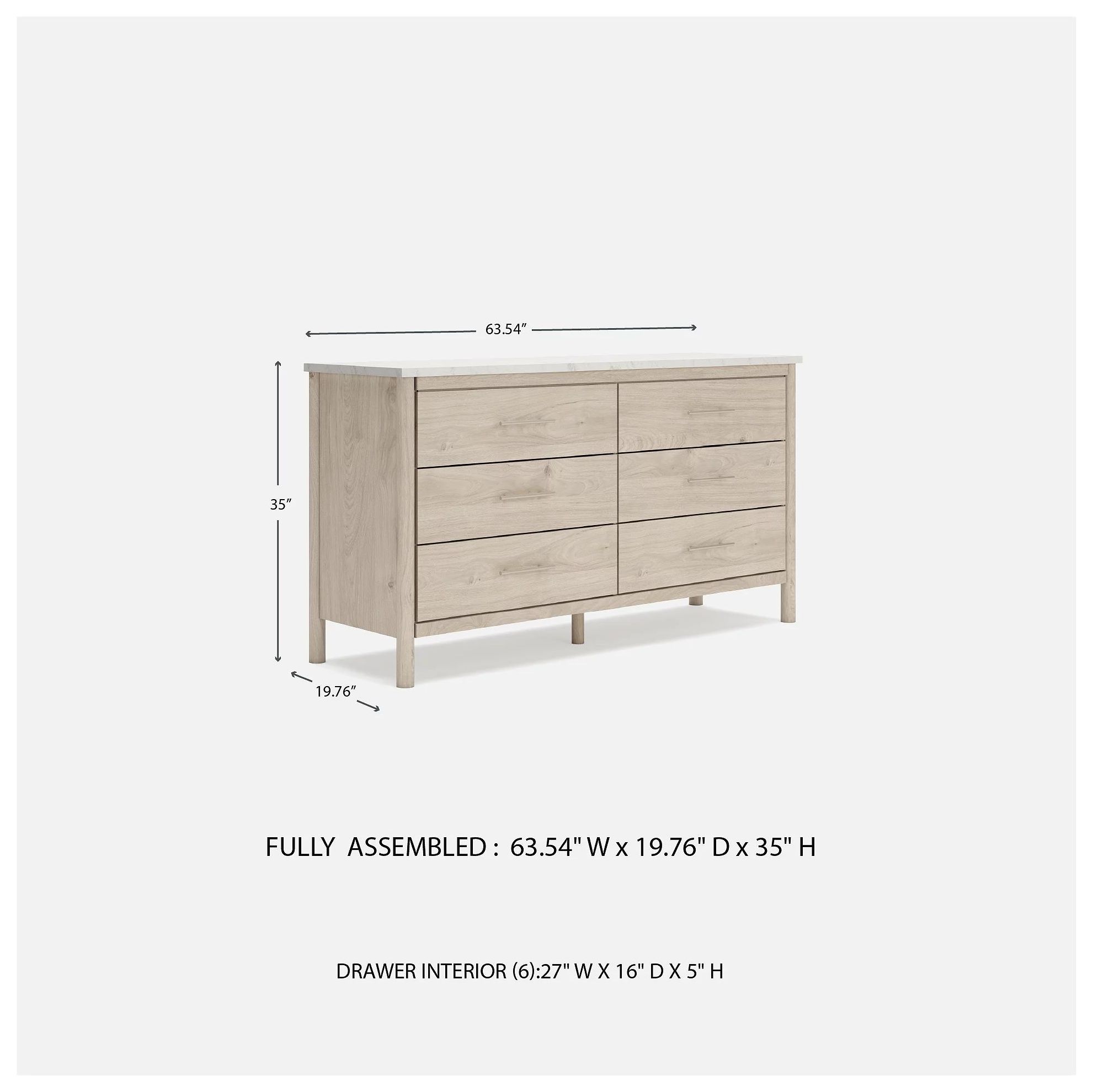 Cadmori Tan And White 6 Drawer Dresser