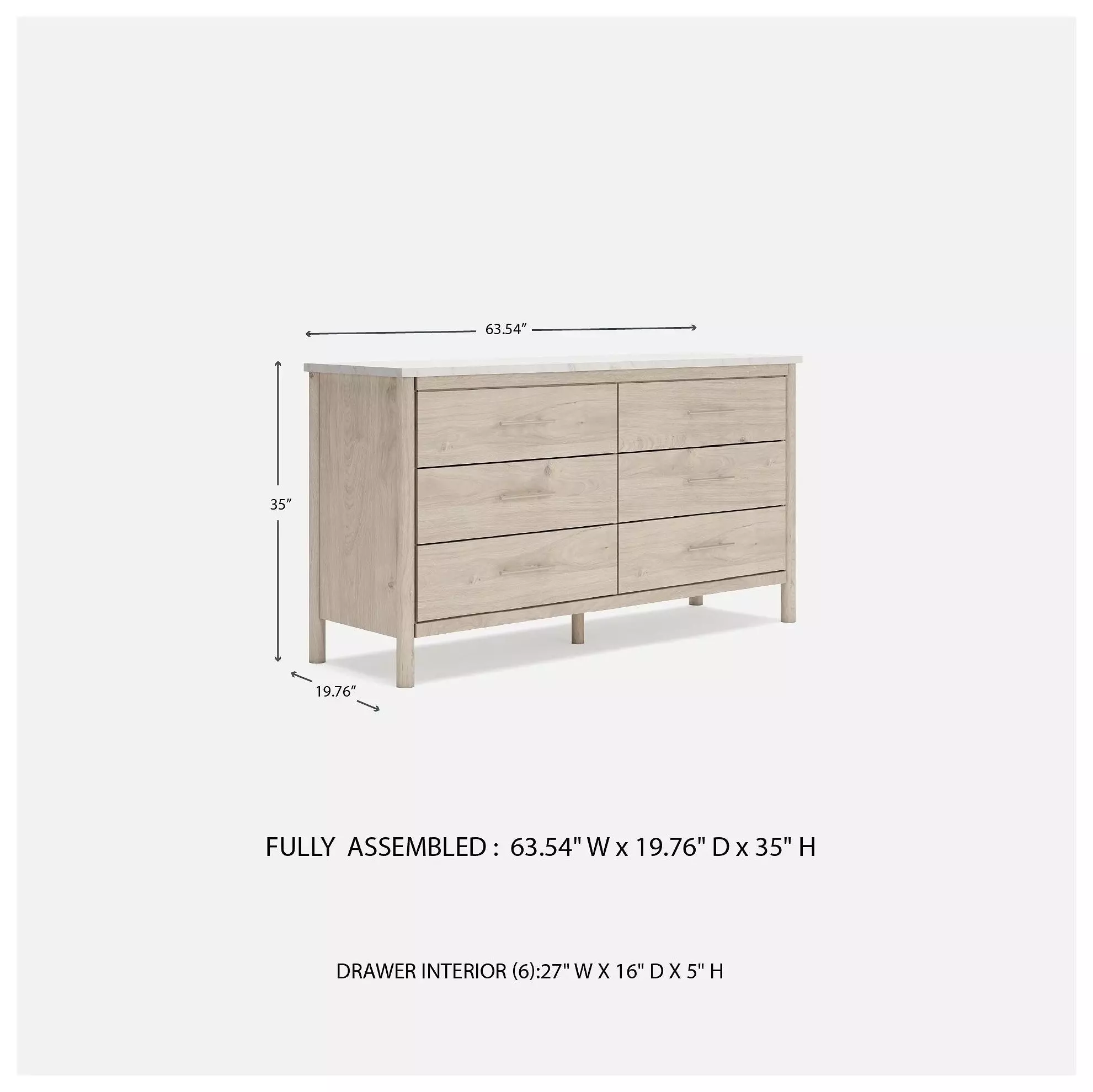 Cadmori Tan And White 6 Drawer Dresser