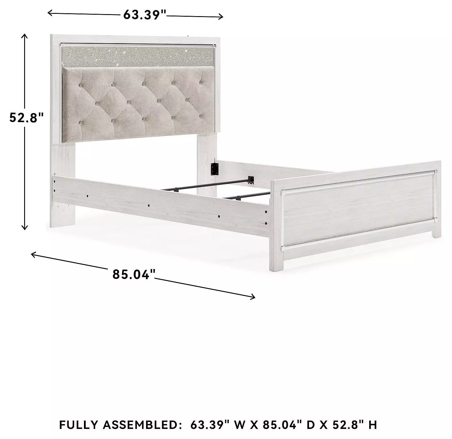 Altyra White Queen Upholstered Panel Bed