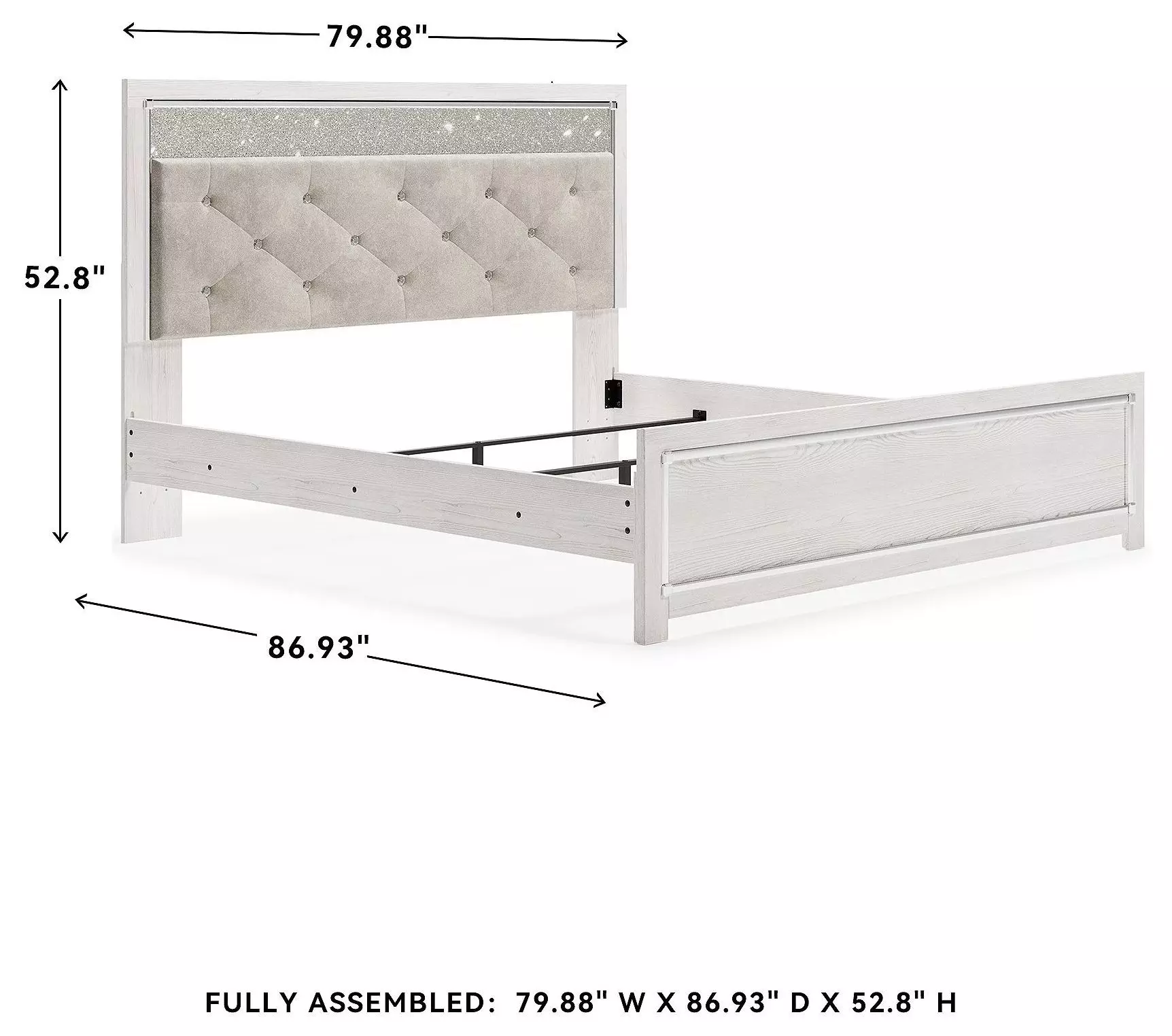 Altyra White King Upholstered Panel Bed