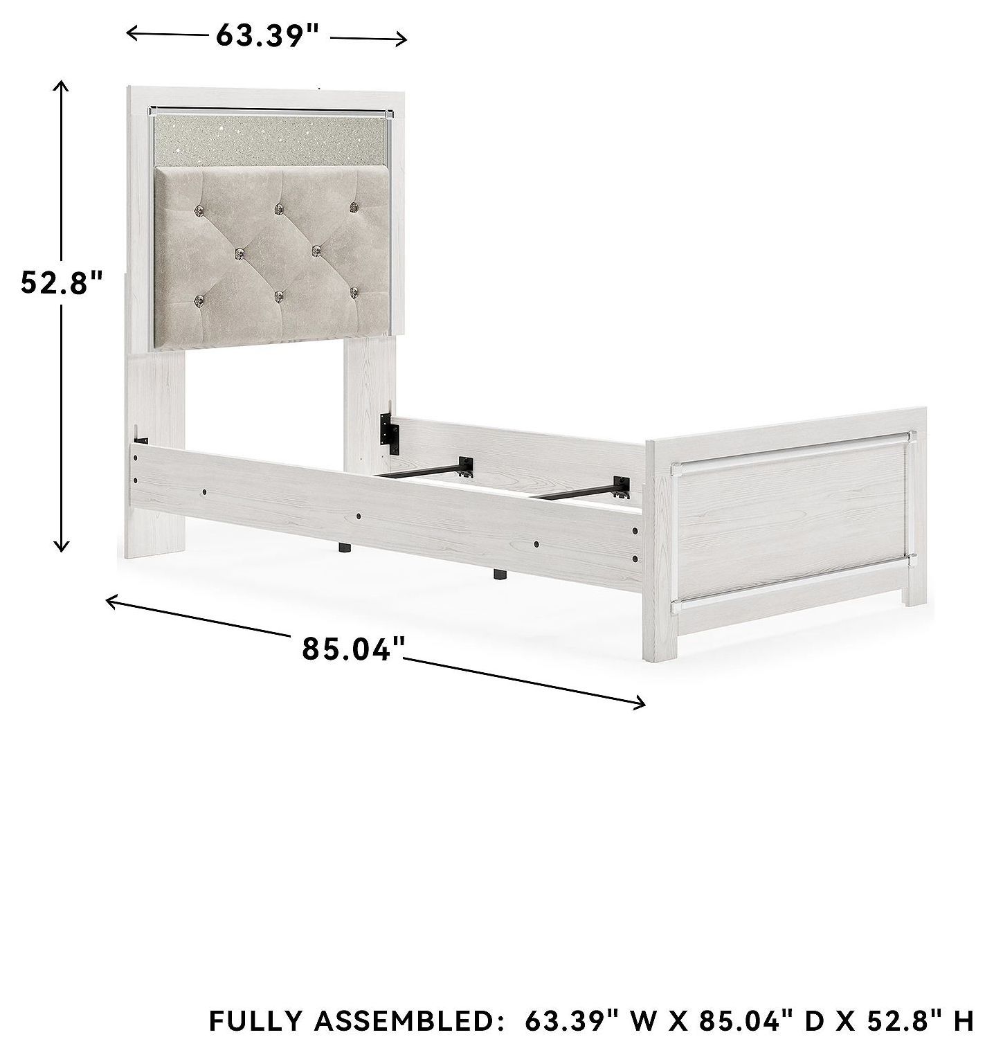 Altyra White Twin Upholstered Panel Bed