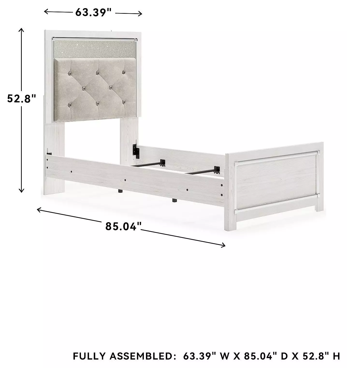 Altyra White Twin Upholstered Panel Bed