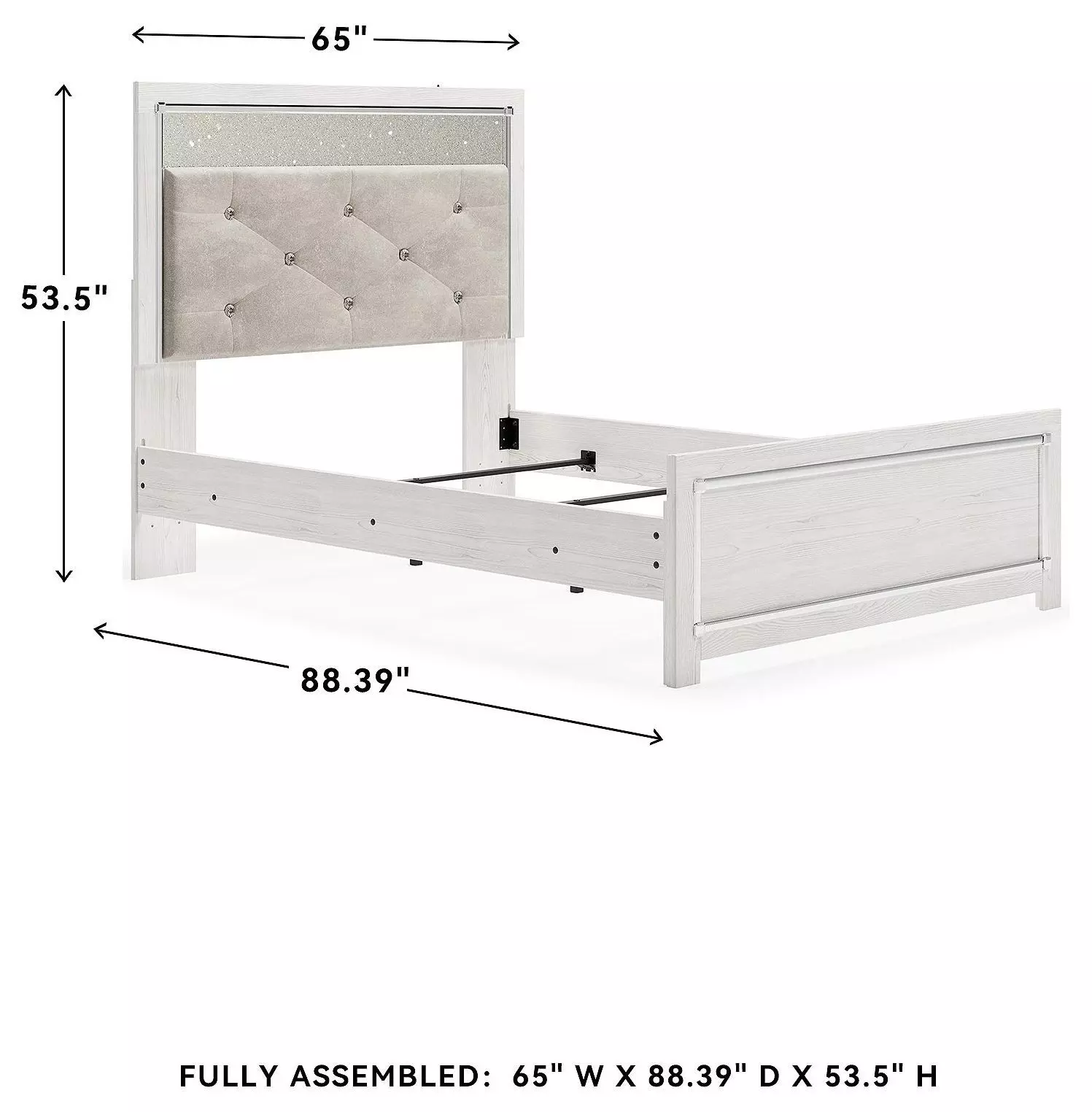 Altyra White Full Upholstered Panel Bed