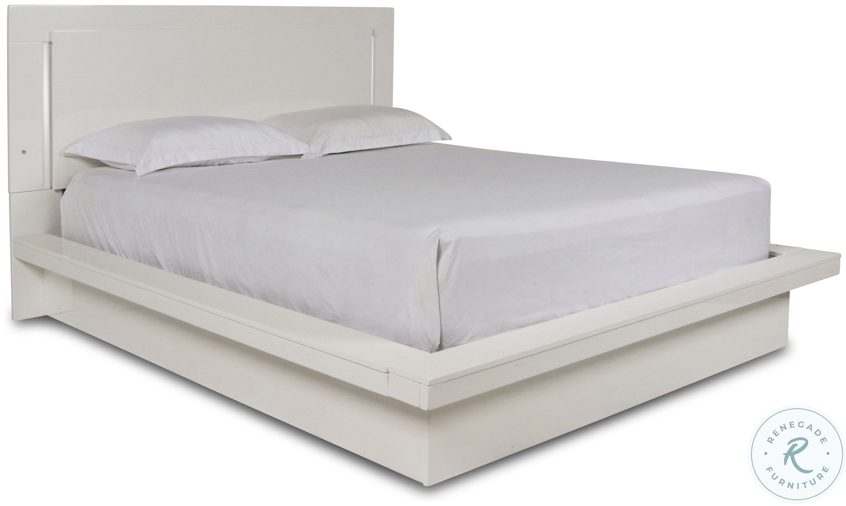 Sapphire High Gloss White Laminate Platform Bedroom Set from New