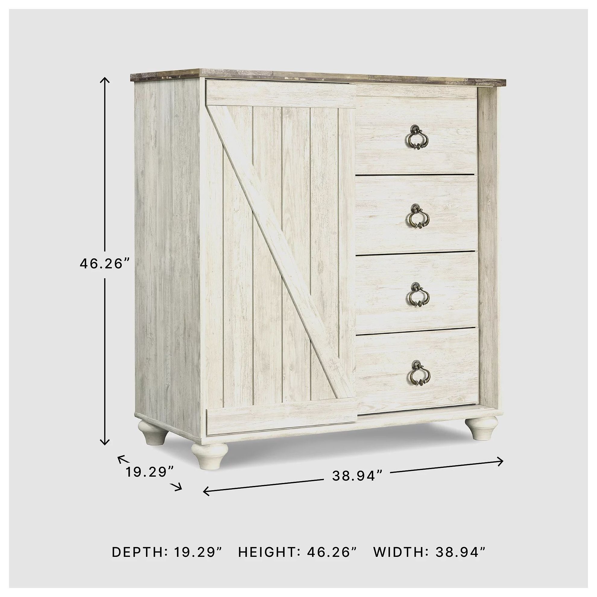 Willowton Whitewash Dressing Chest