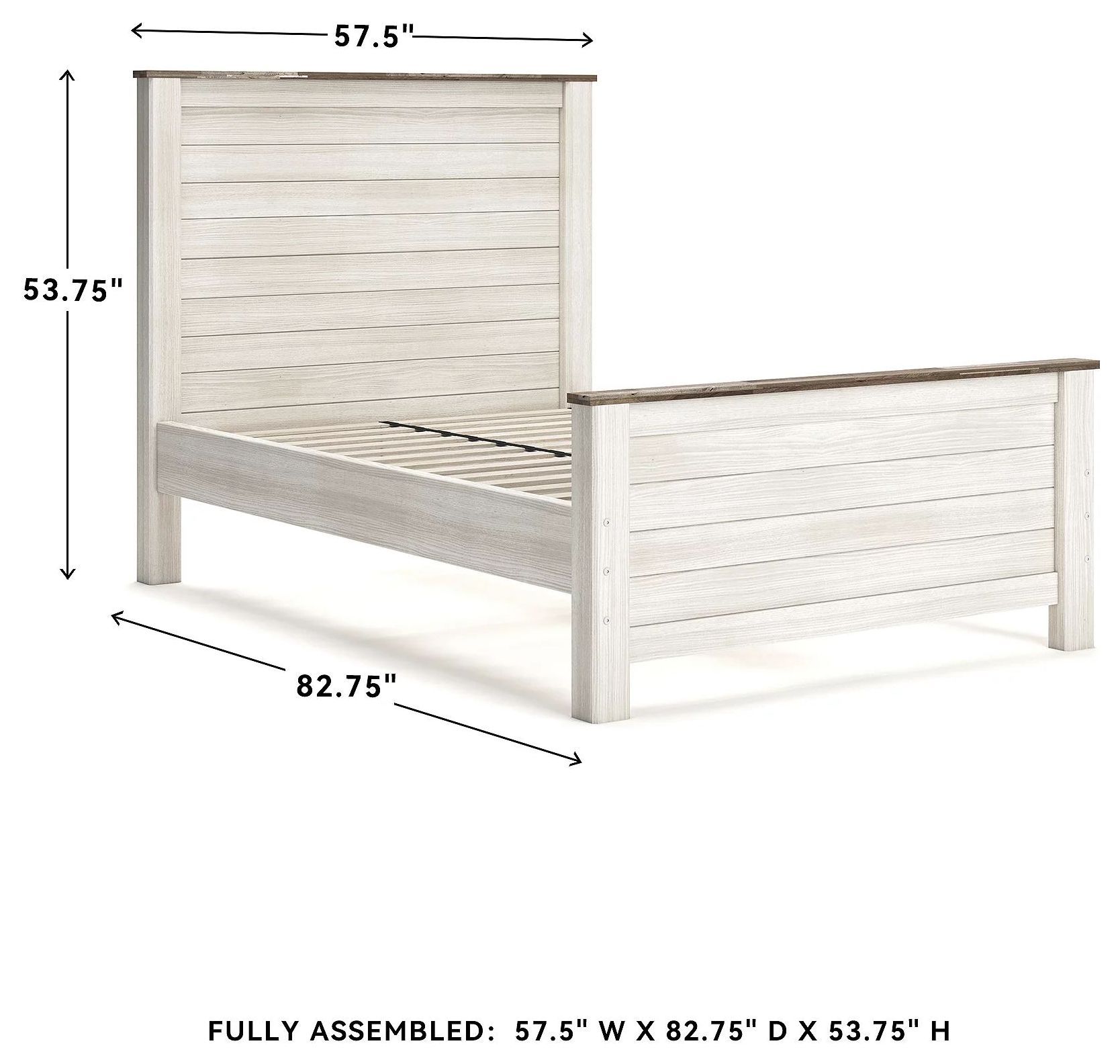 Willowton Whitewash Full Panel Bed