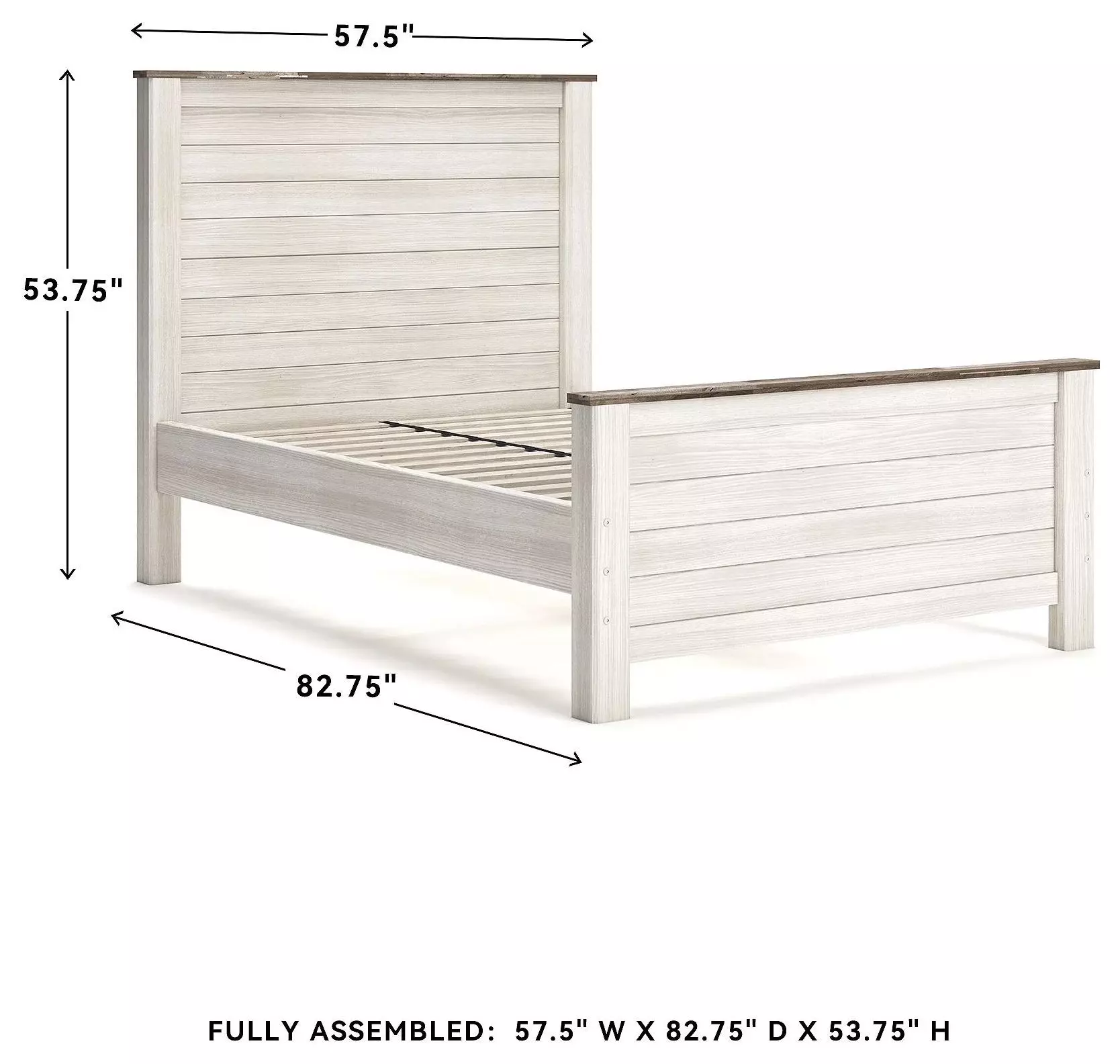 Willowton Whitewash Full Panel Bed