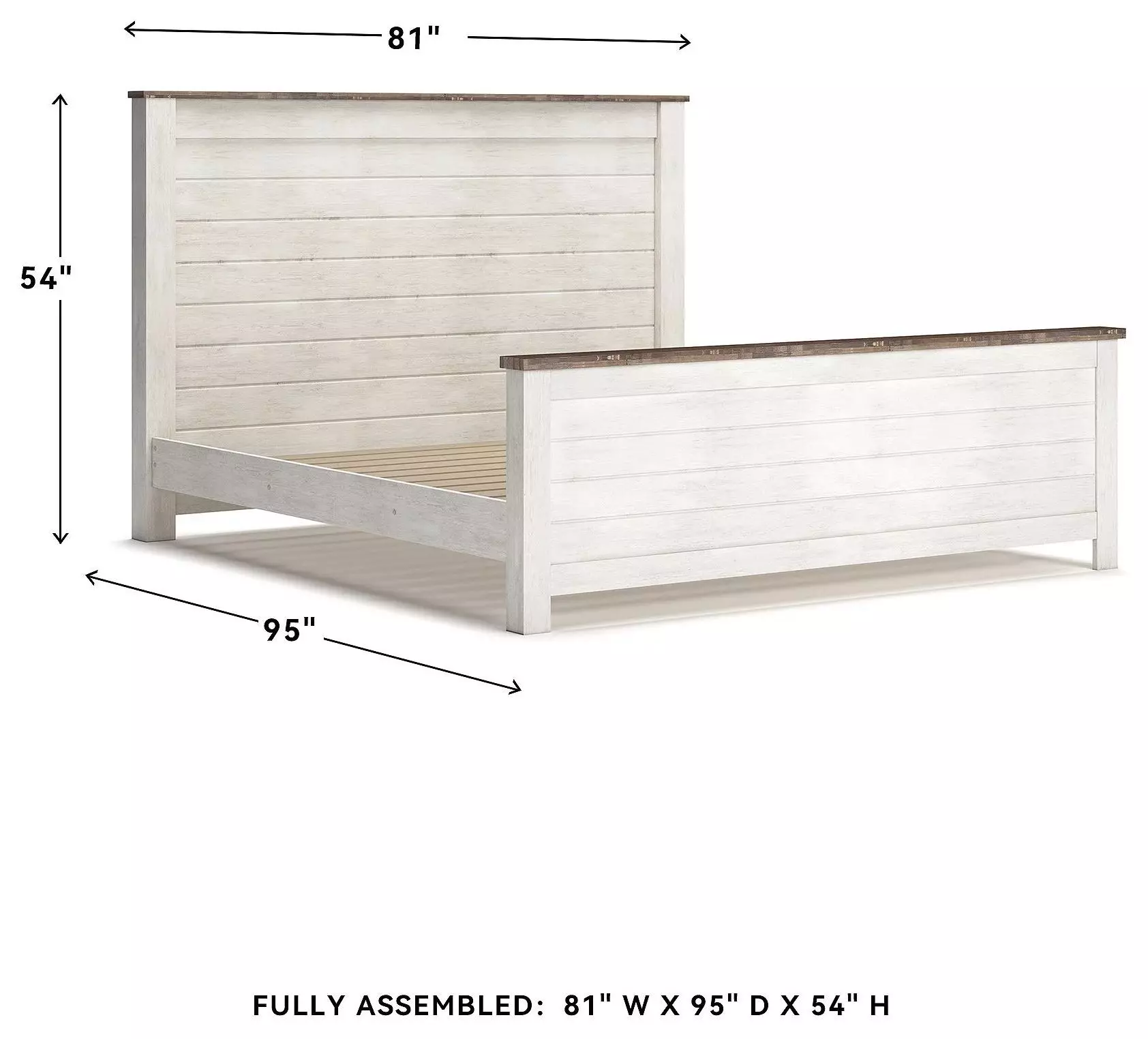 Willowton Whitewash California King Panel Bed
