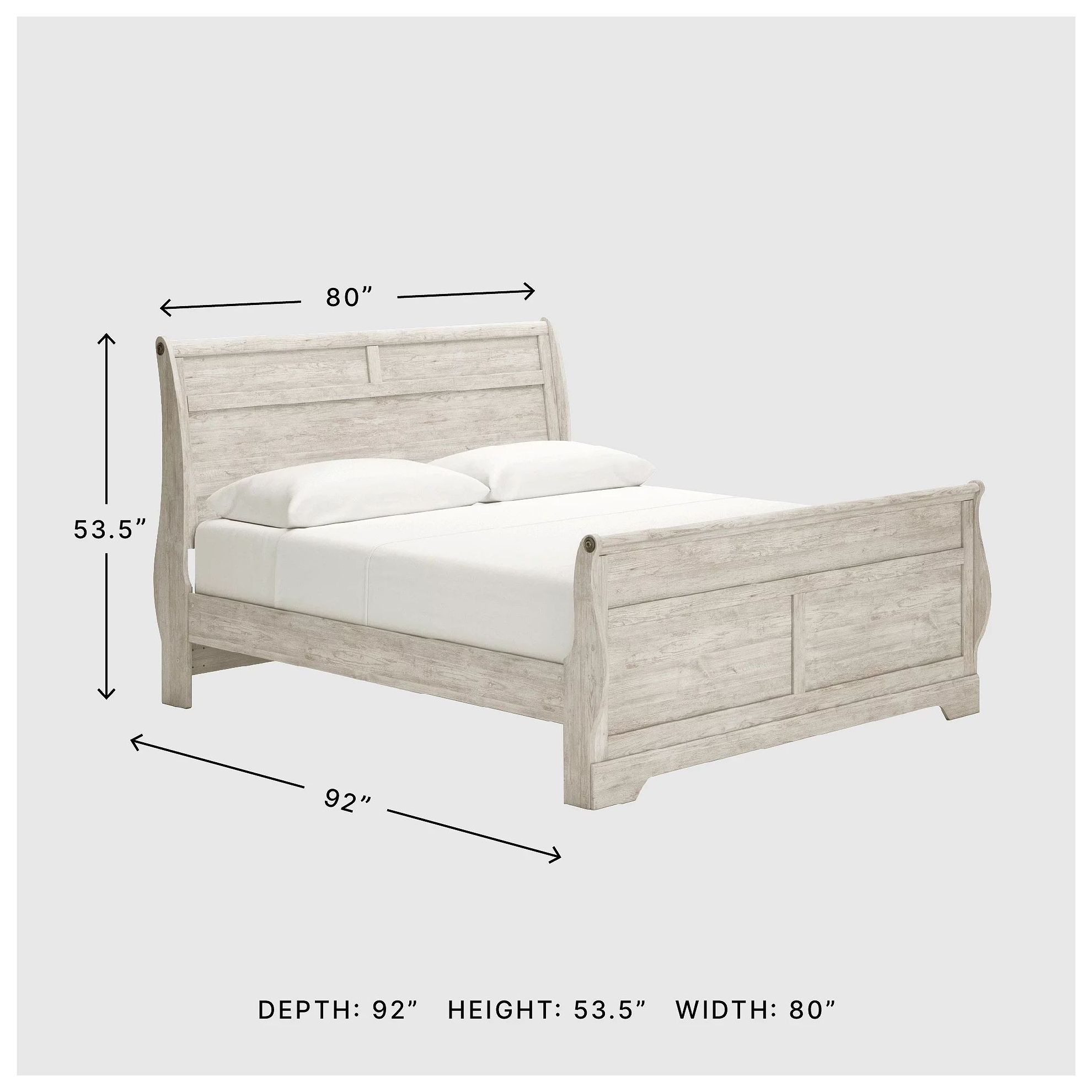Willowton Whitewash King Sleigh Bed