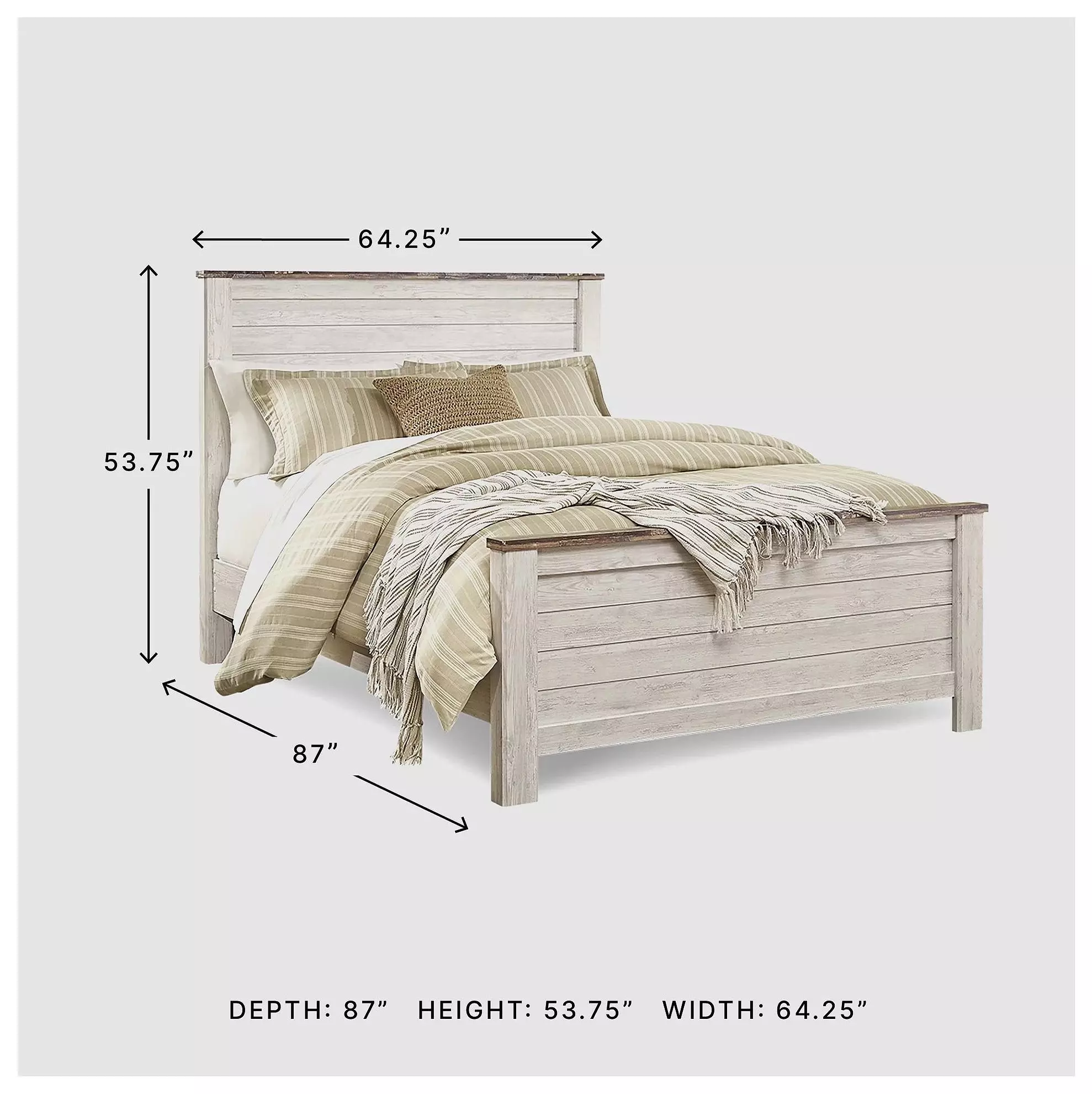 Willowton Whitewash Queen Panel Bed