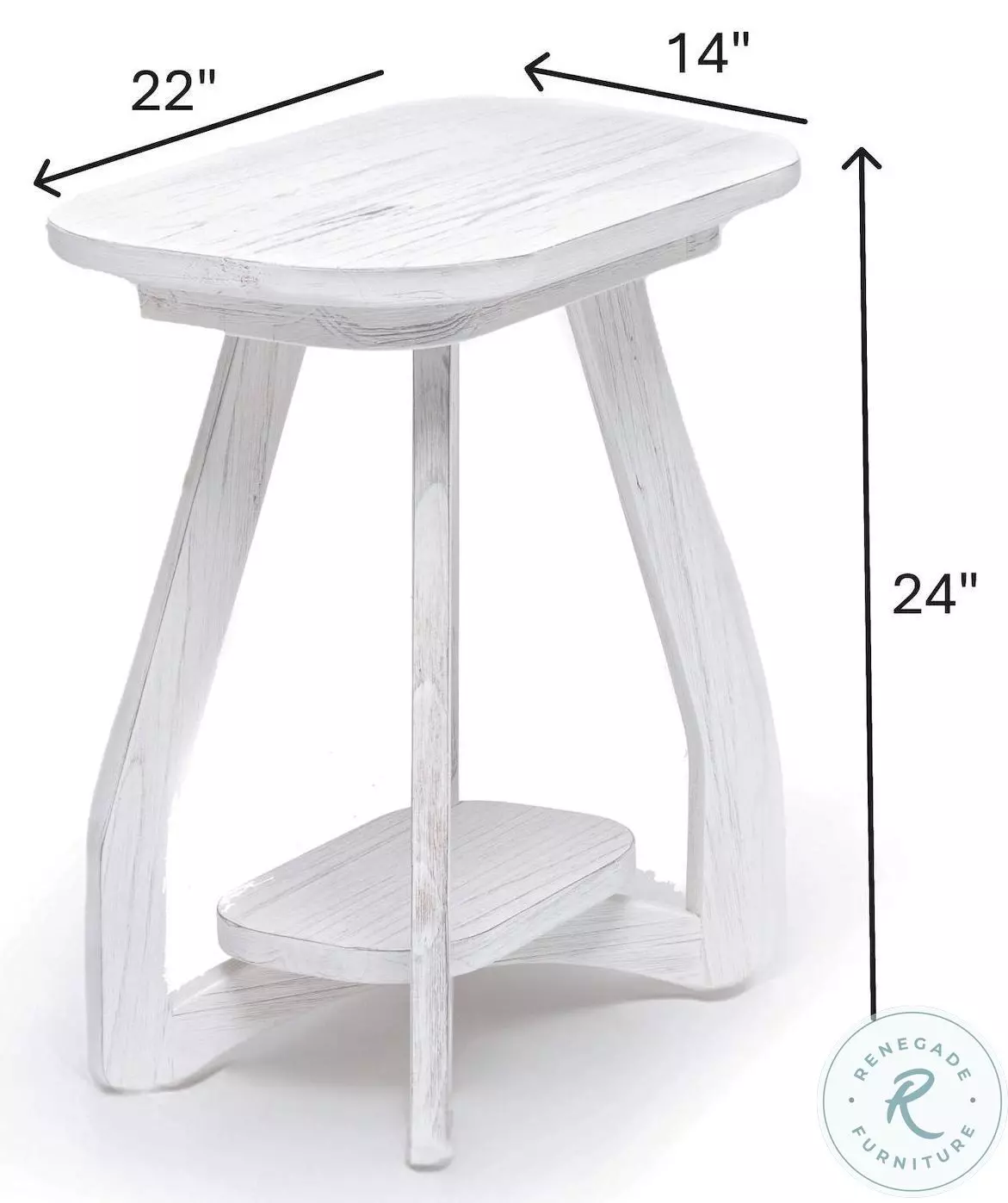 Bay Harbor Distressed White Oval Chairside Table