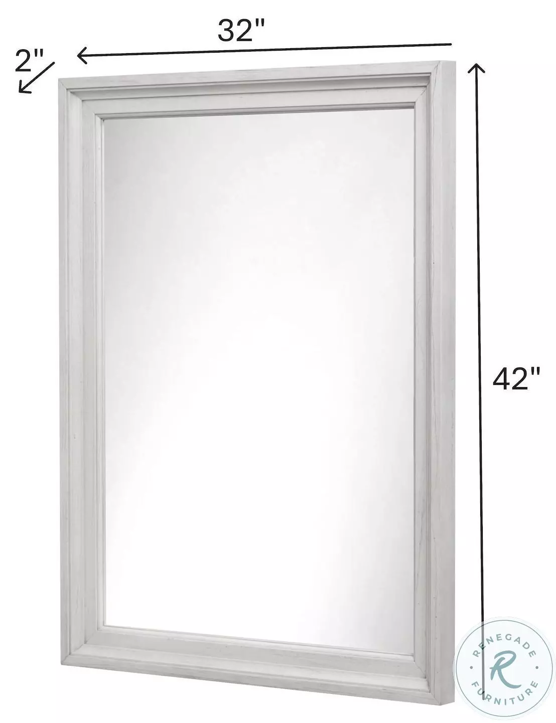 Bay Harbor Distressed White Rectangular Dresser Mirror