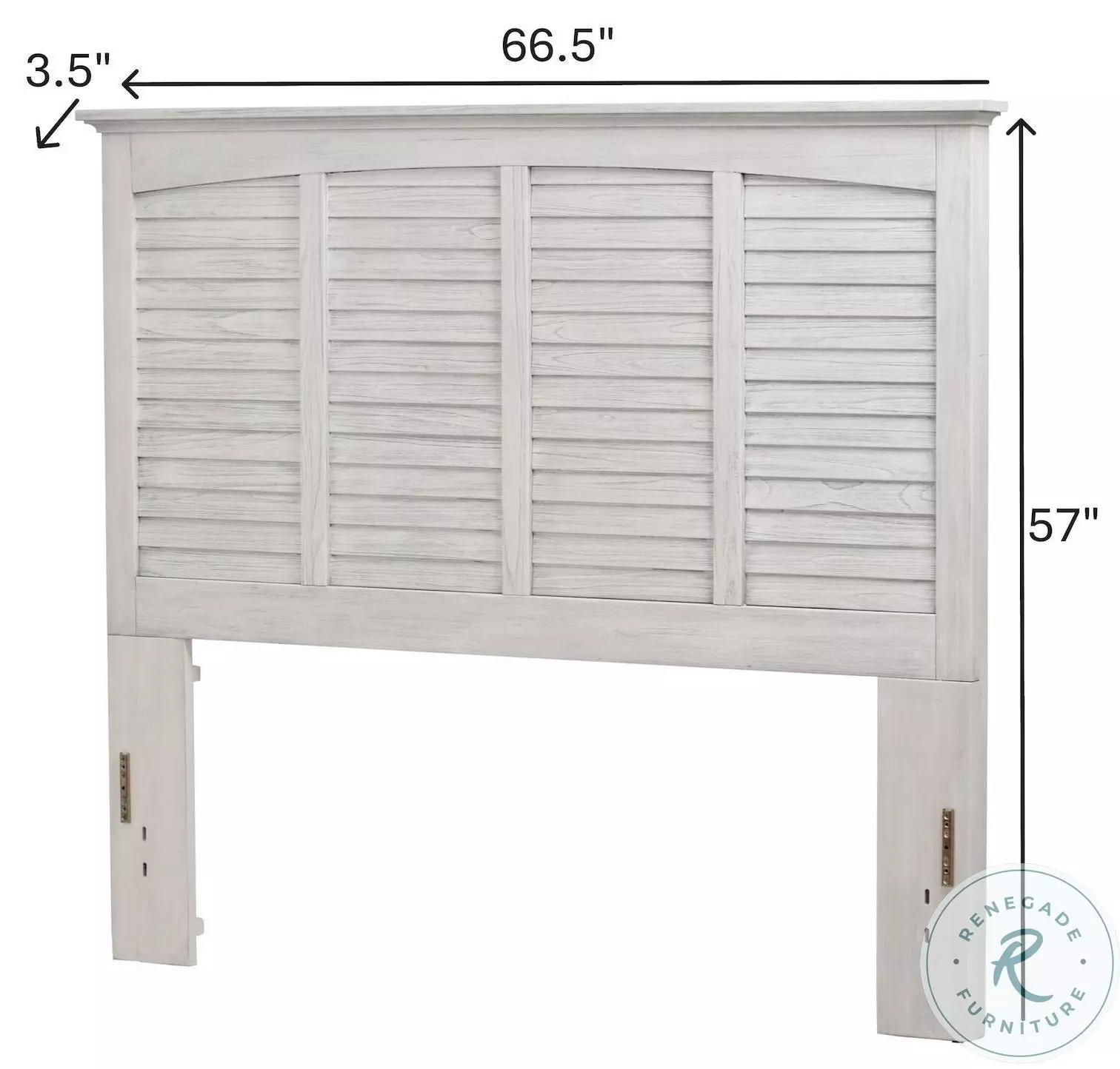 Bay Harbor Distressed White Queen Headboard
